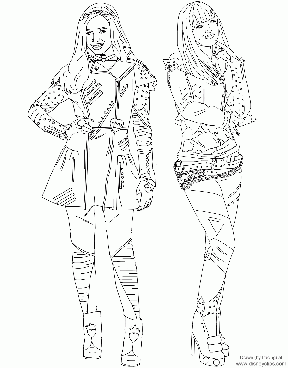 Mal Evie Coloring Gif 1200 1533 Descendants Coloring Pages Coloring Pages To Print Disney