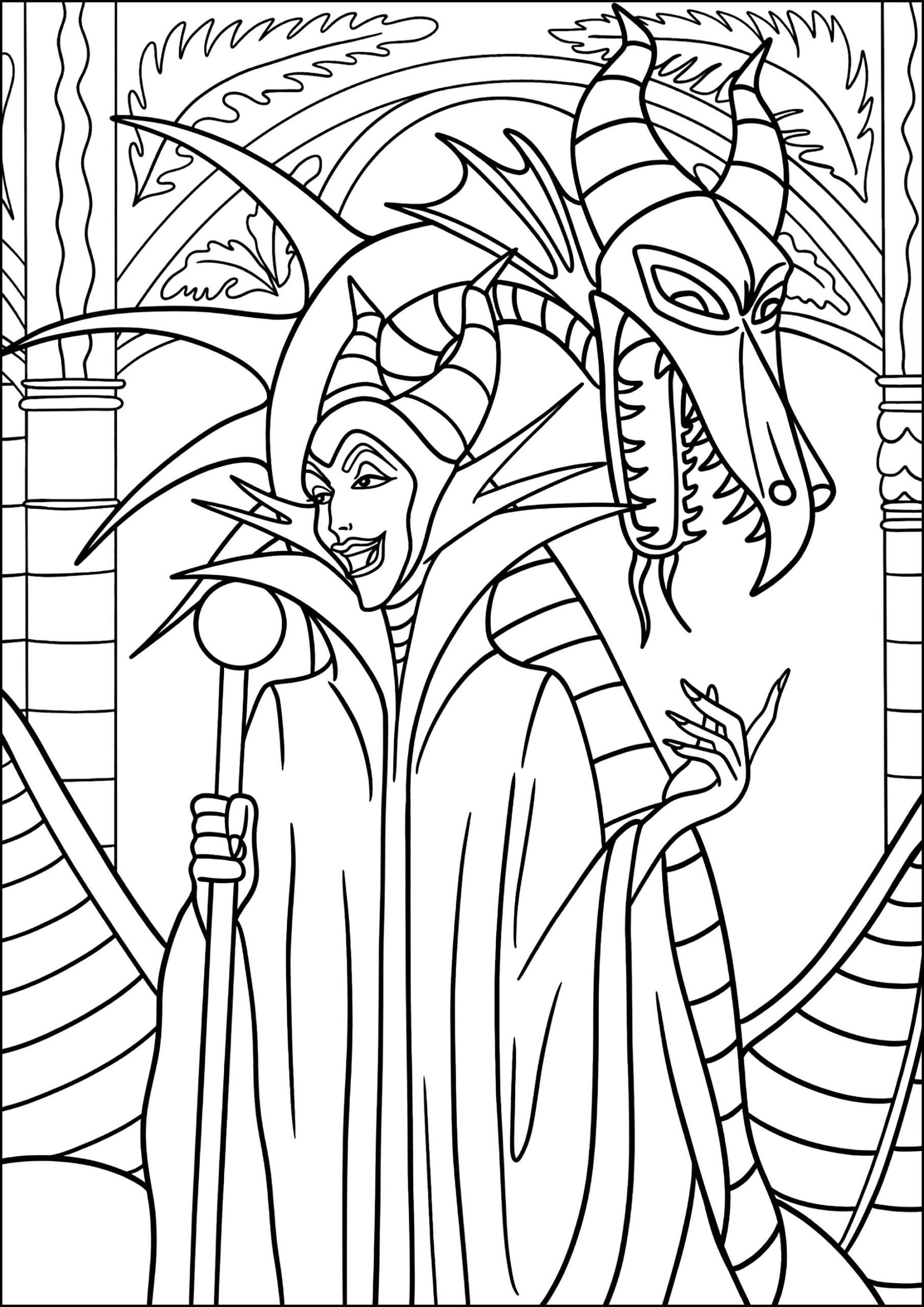 Maleficent Dragon Coloring Pages