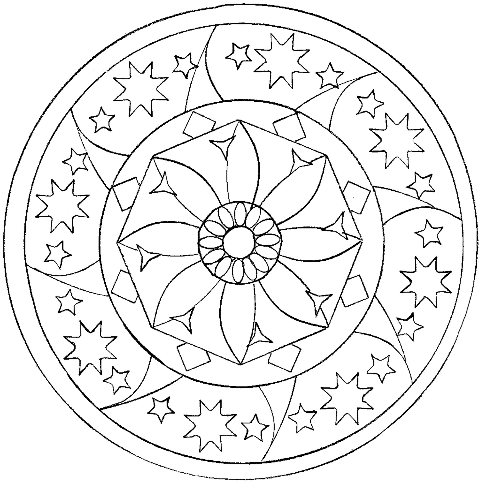 Mandala Coloring Pages Easy