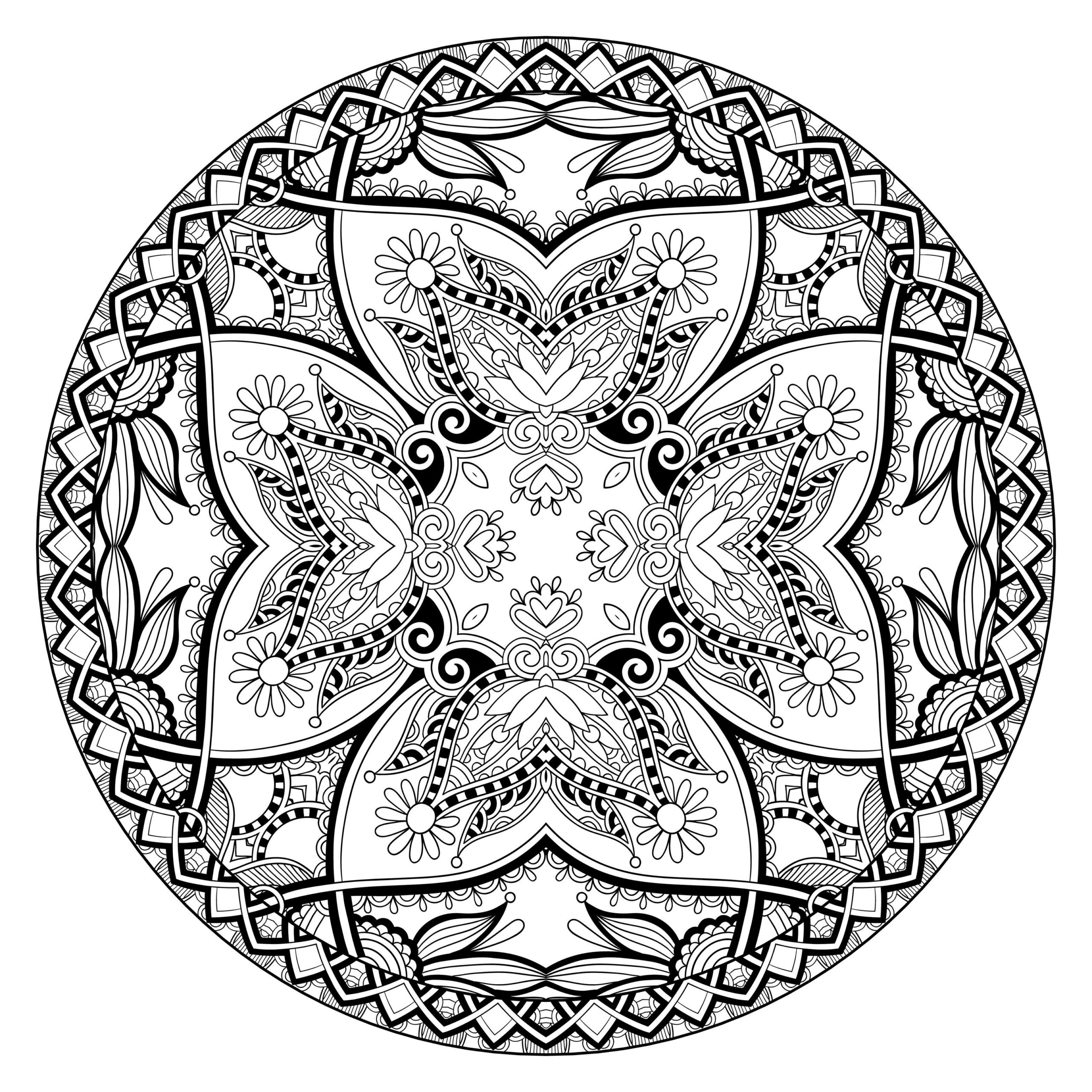 Mandala Coloring Pages Advanced Level Printable Coloring Home