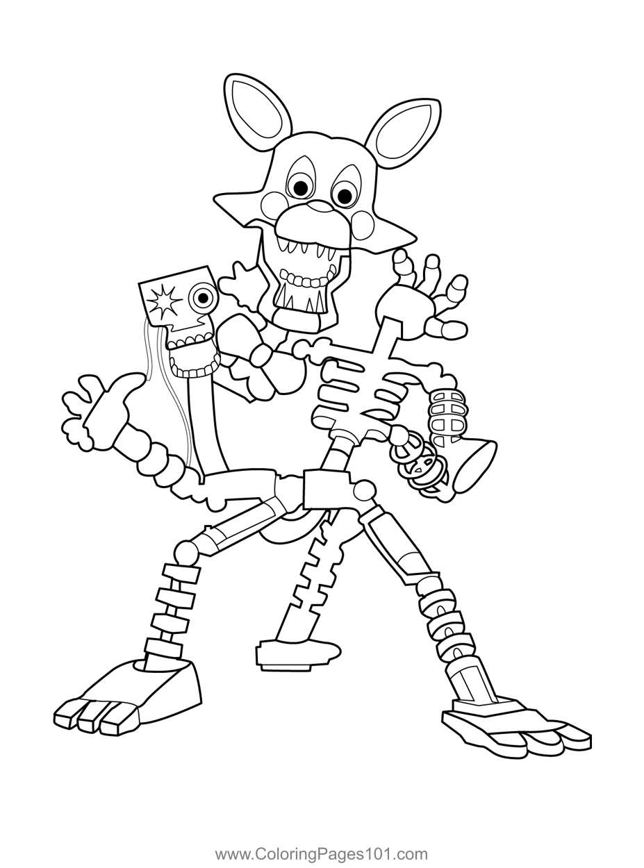Mangle FNAF Coloring Page For Kids Free Five Nights At Freddy S Printable Coloring Pages