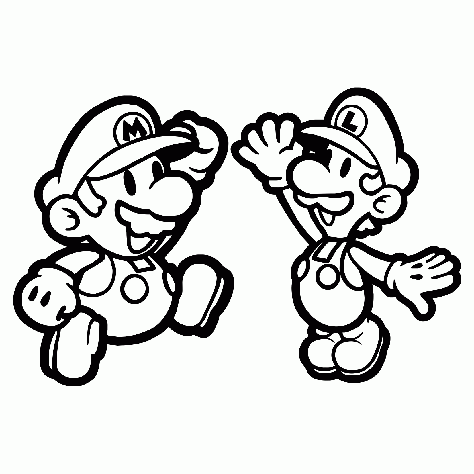 Mario And Luigi Super Mario Bros Coloring Pages For Kids