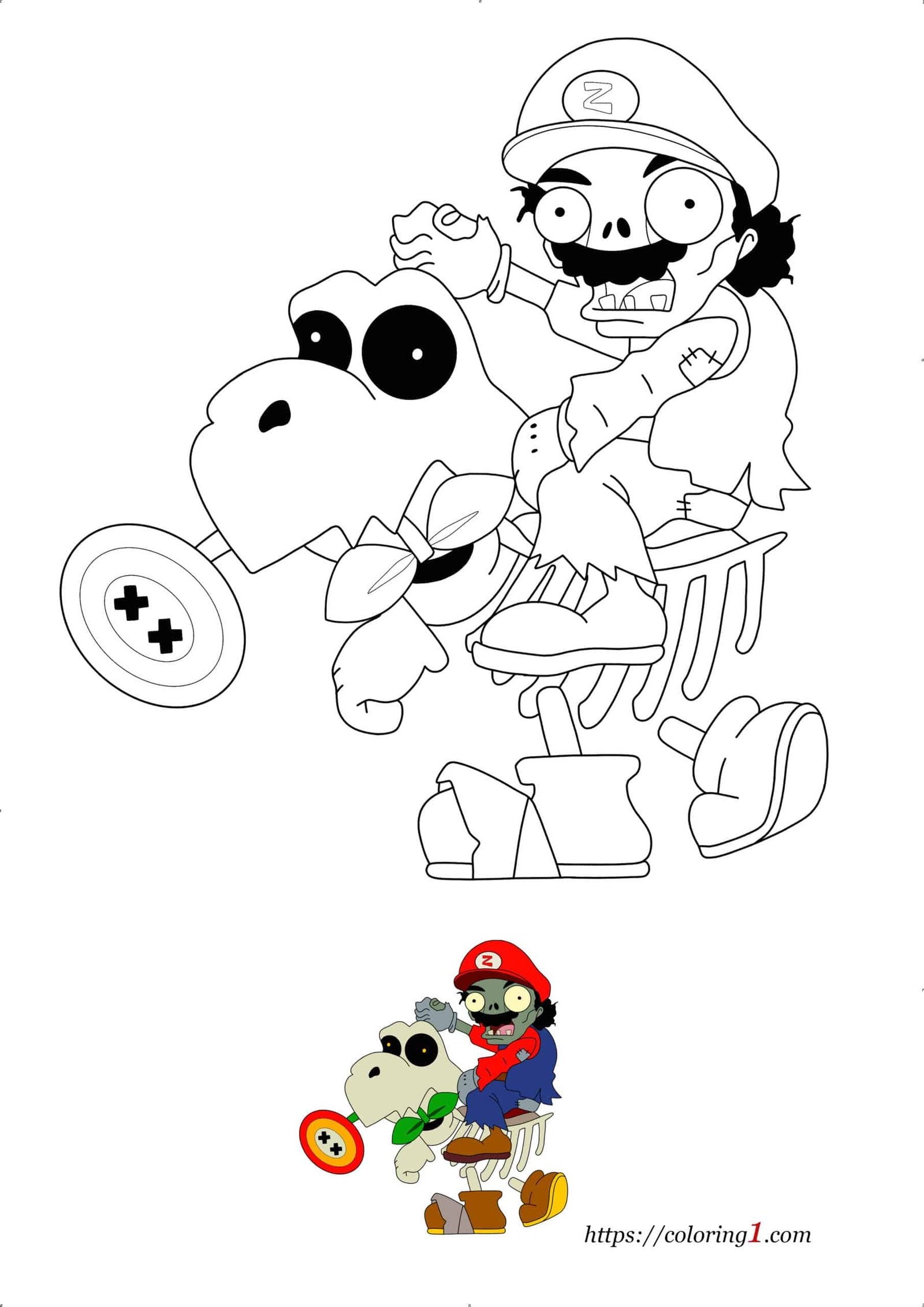 Mario Zombie Coloring Pages 2 Free Coloring Sheets 2021