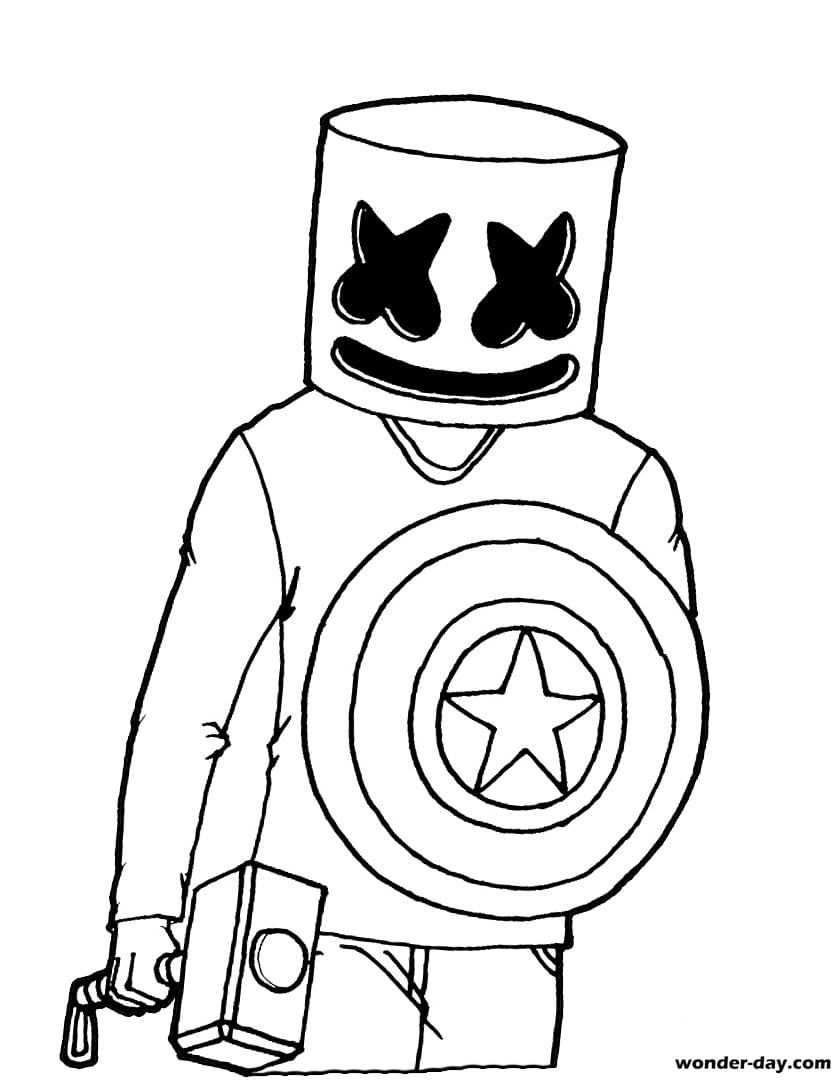 Marshmello Fortnite Coloring Pages Print For Free WONDER DAY Coloring Pages For Children