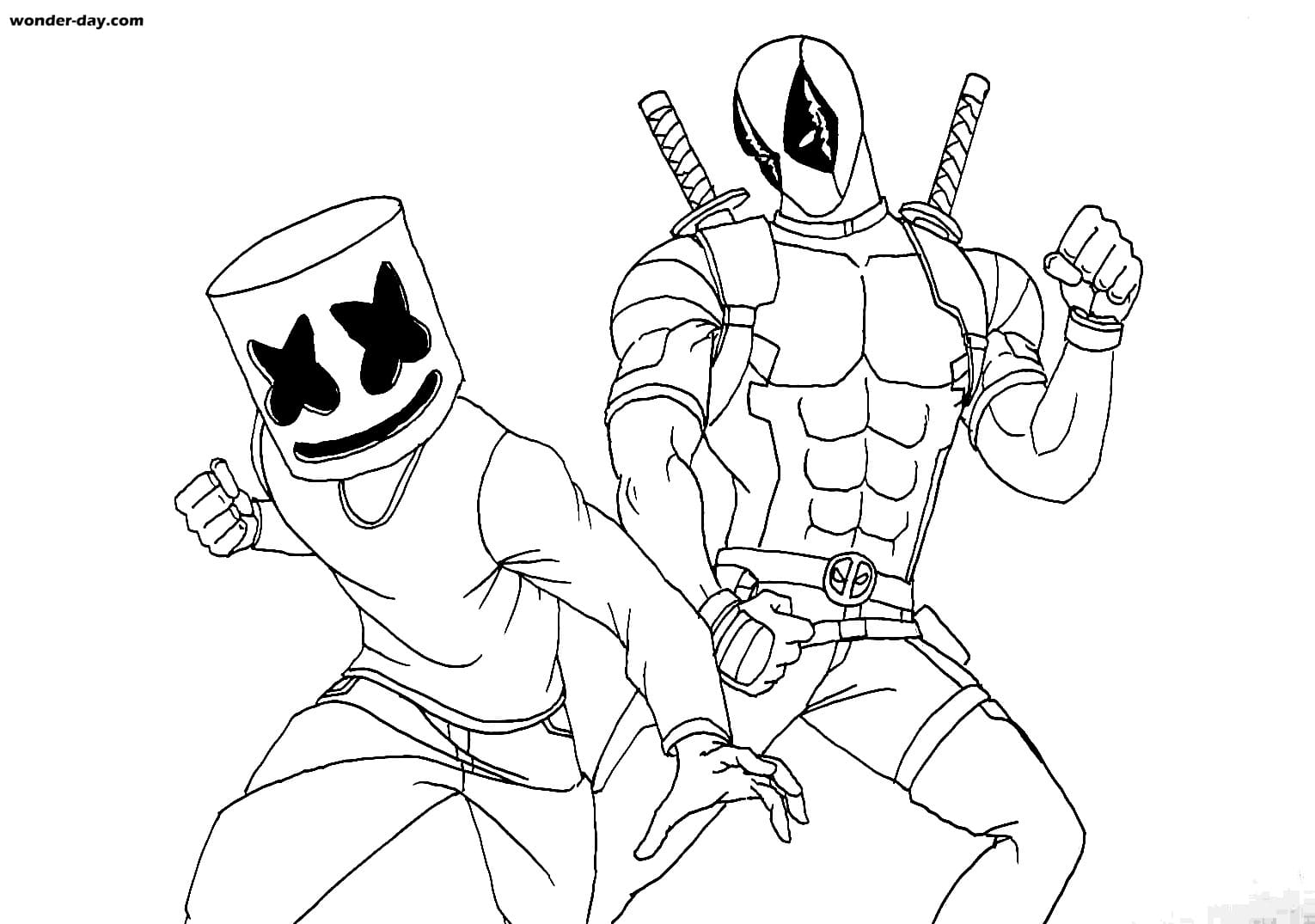 Marshmello Fortnite Coloring Pages Print For Free WONDER DAY Coloring Pages For Children