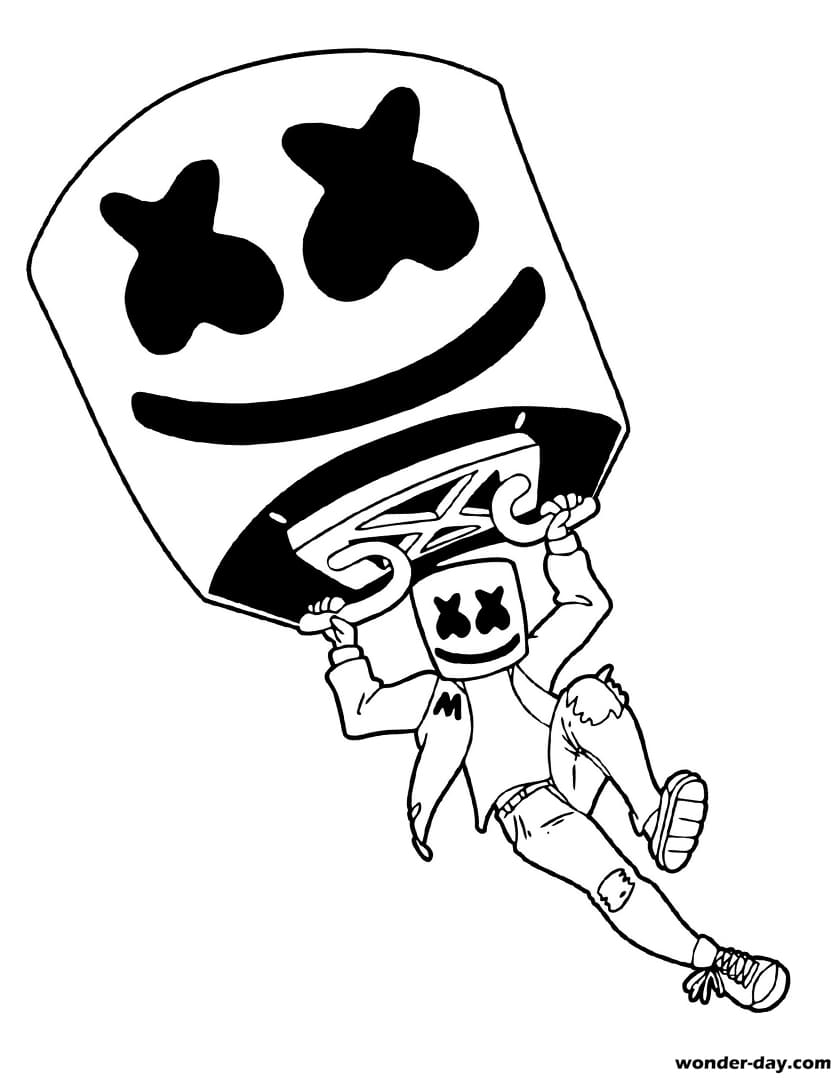 Marshmello Fortnite Coloring Pages Print For Free WONDER DAY Coloring Pages For Children