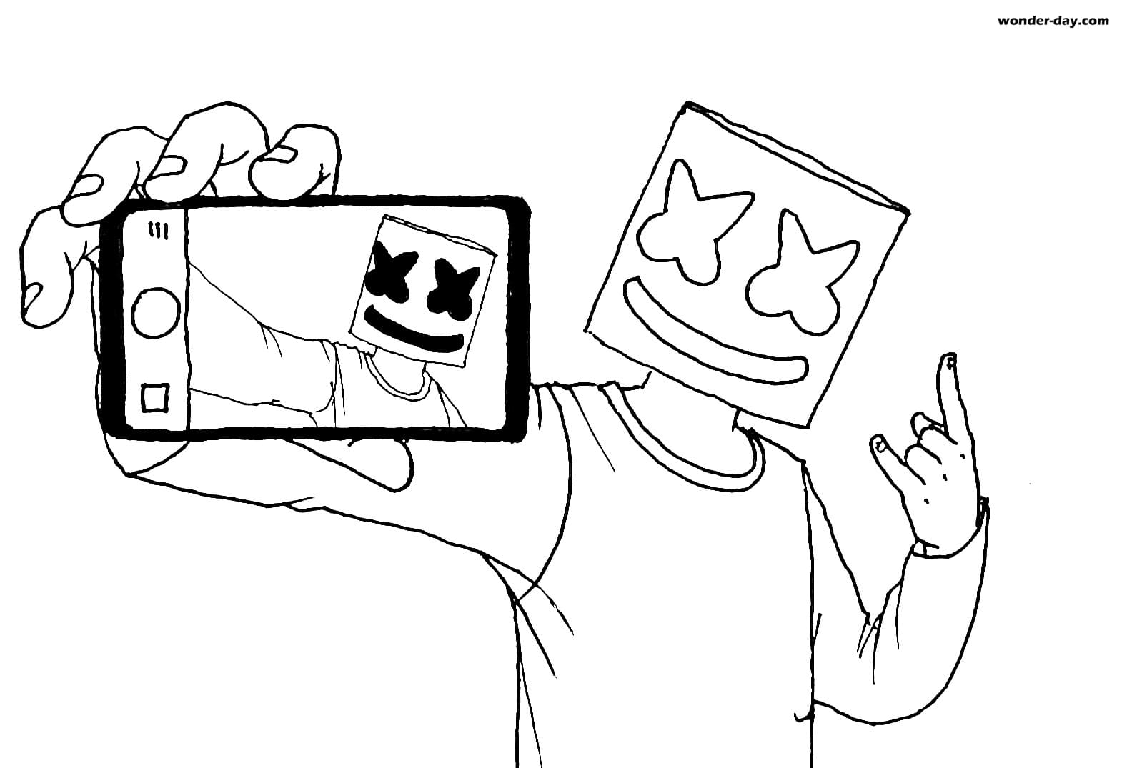 Marshmello Fortnite Coloring Page