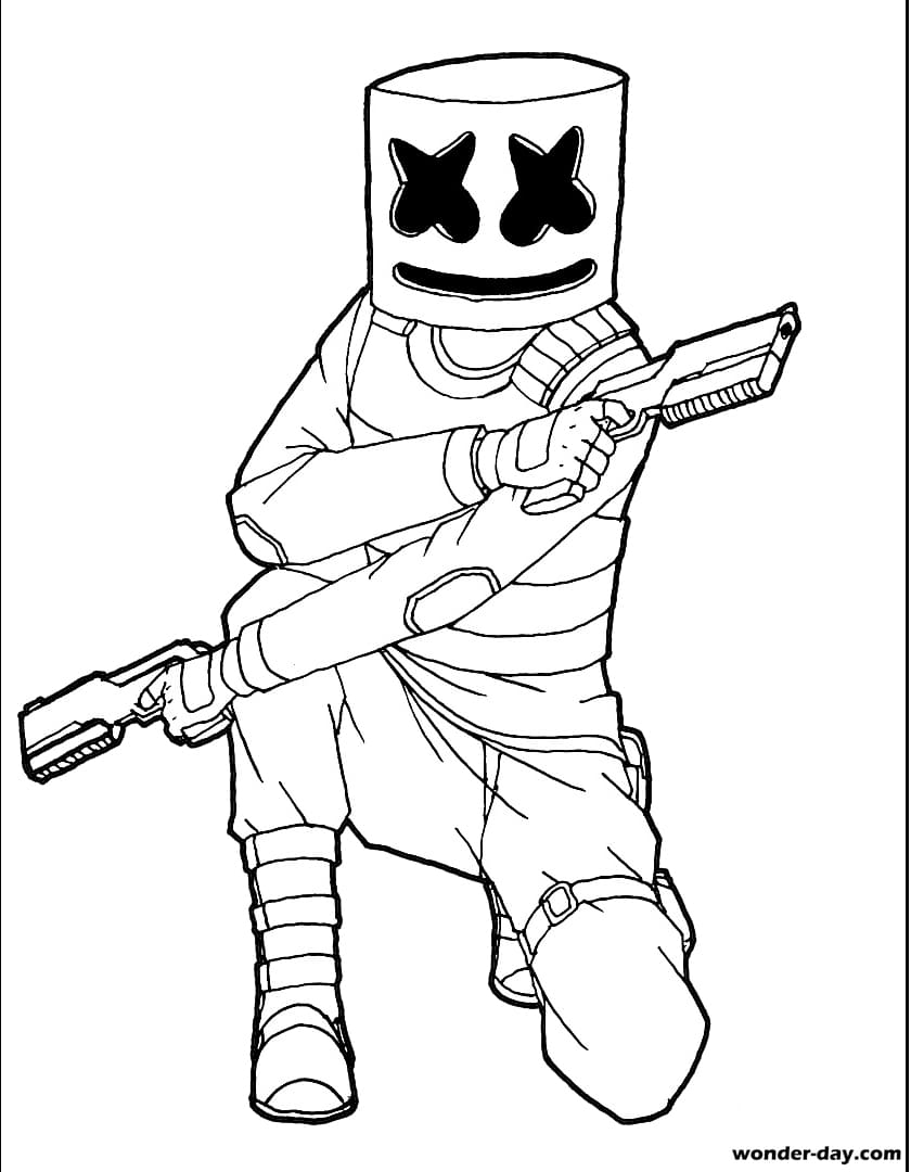 Marshmello Fortnite Coloring Pages Print For Free WONDER DAY Coloring Pages For Children