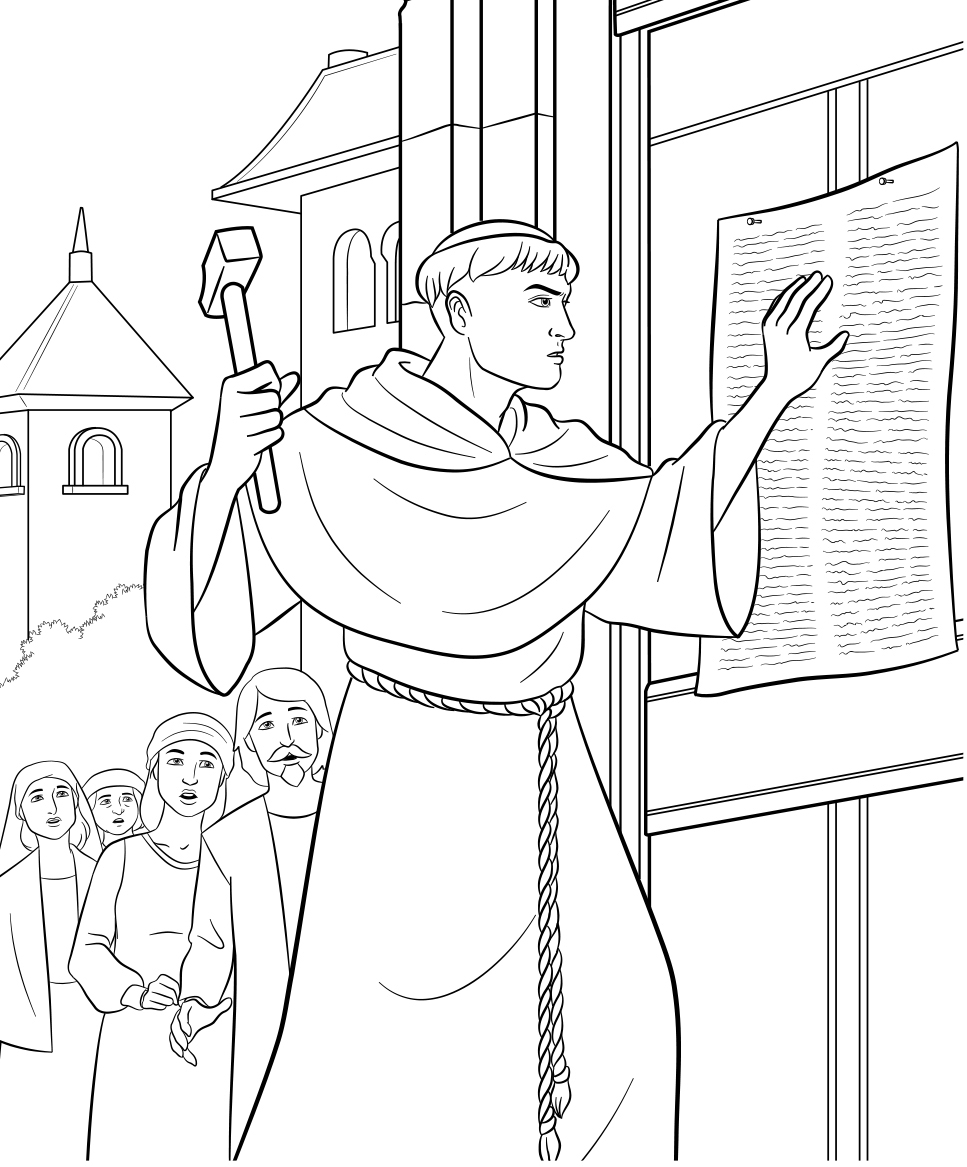 Martin Luther Reformation Coloring Pages Sketch Coloring Page