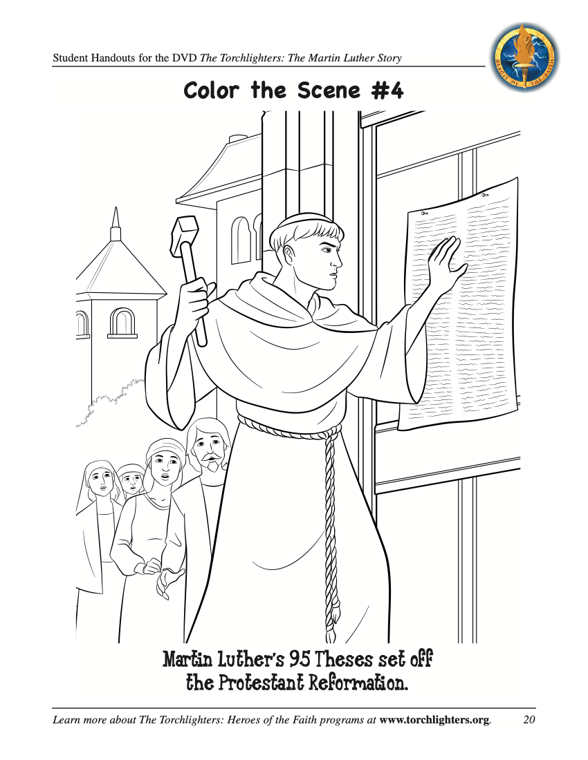Martin Luther Reformation Coloring Pages Sketch Coloring Page