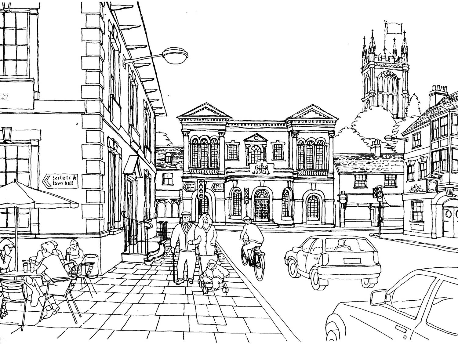European Buildings Coloring Pages