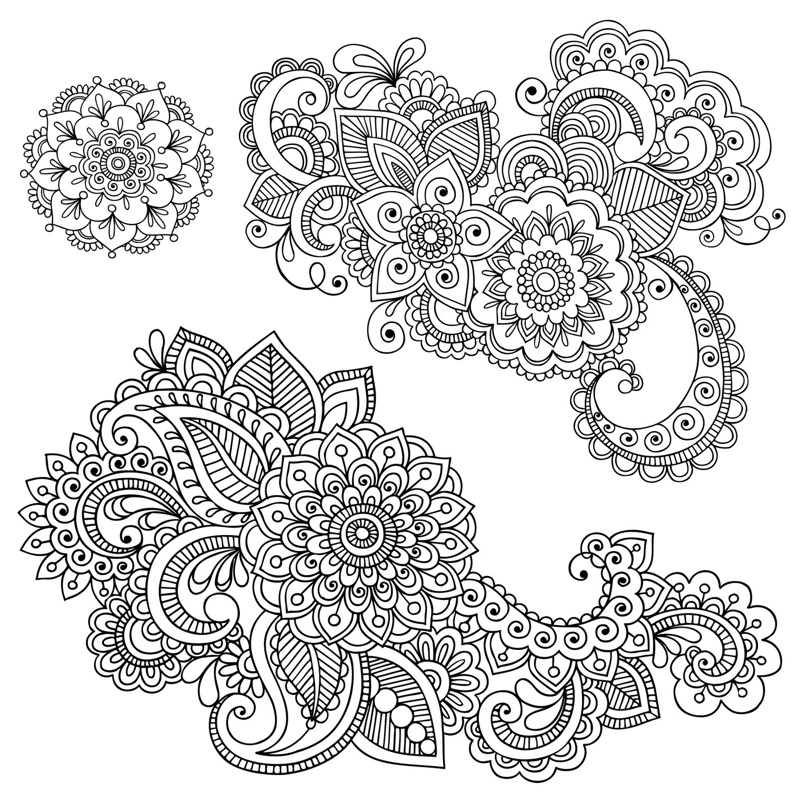 Mehndi Coloring Pages Coloring Home