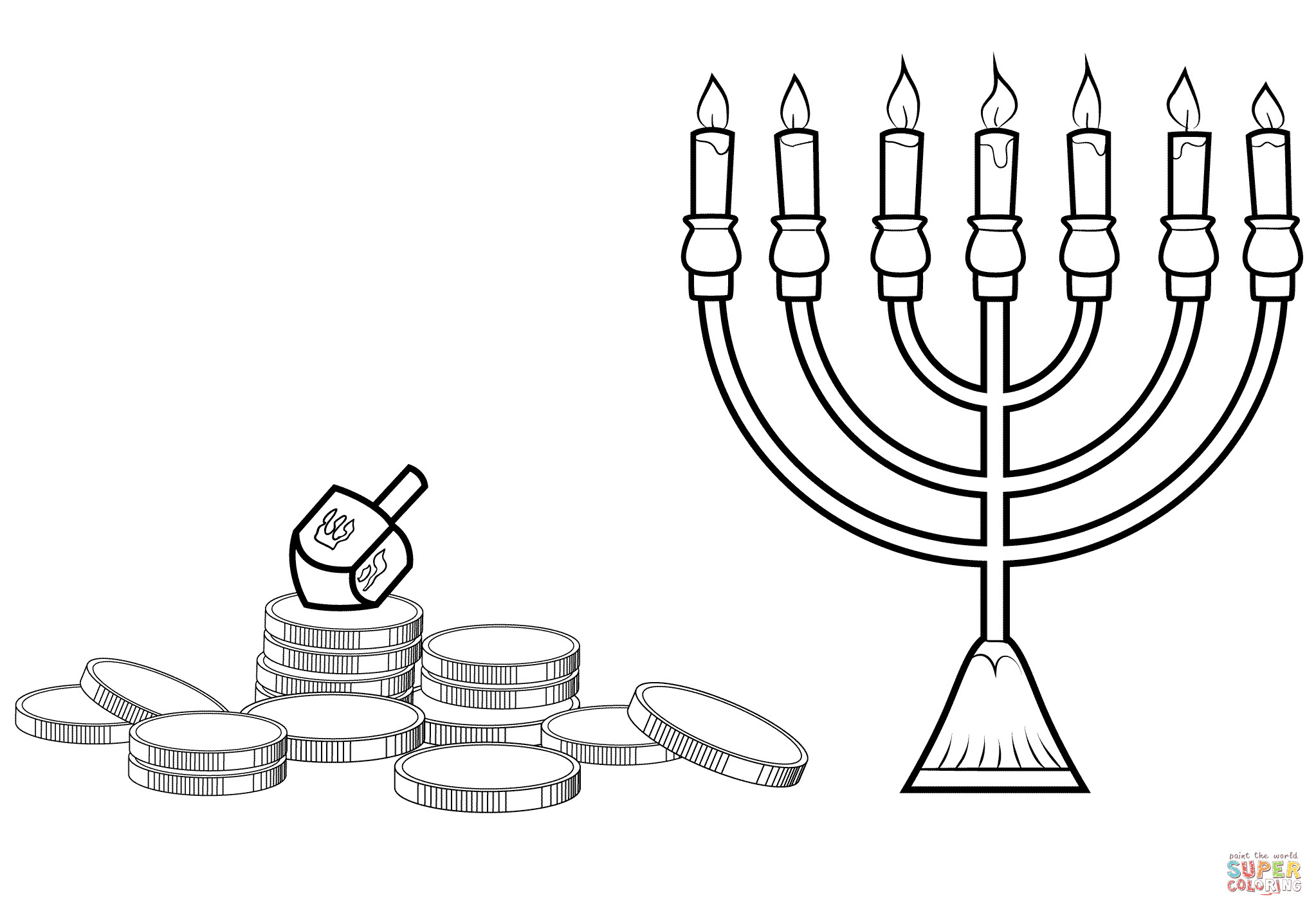 Menorah Coloring Page