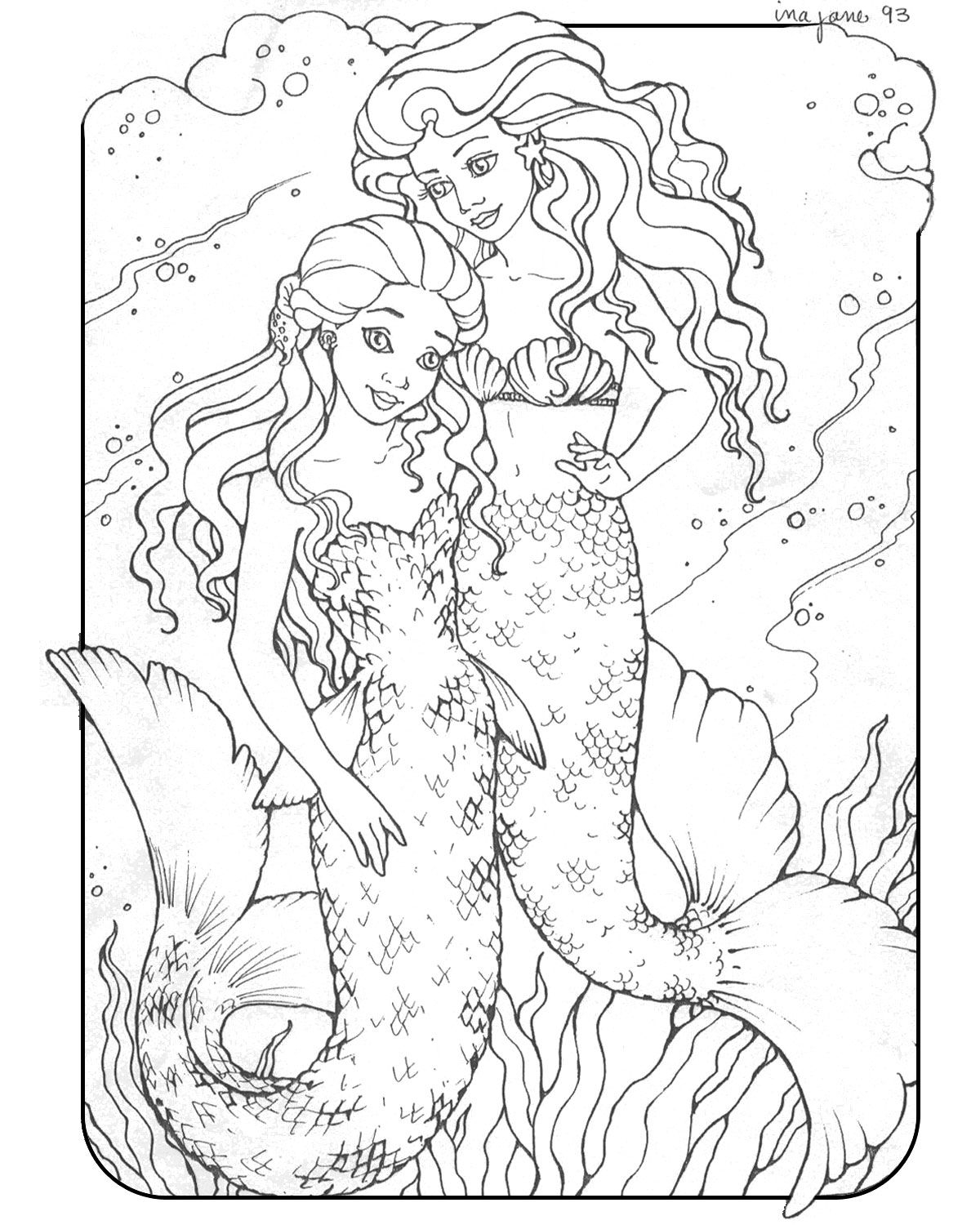 Mermaids Detailed Coloring Pages Cool Coloring Pages Coloring Pages To Print Free Printable