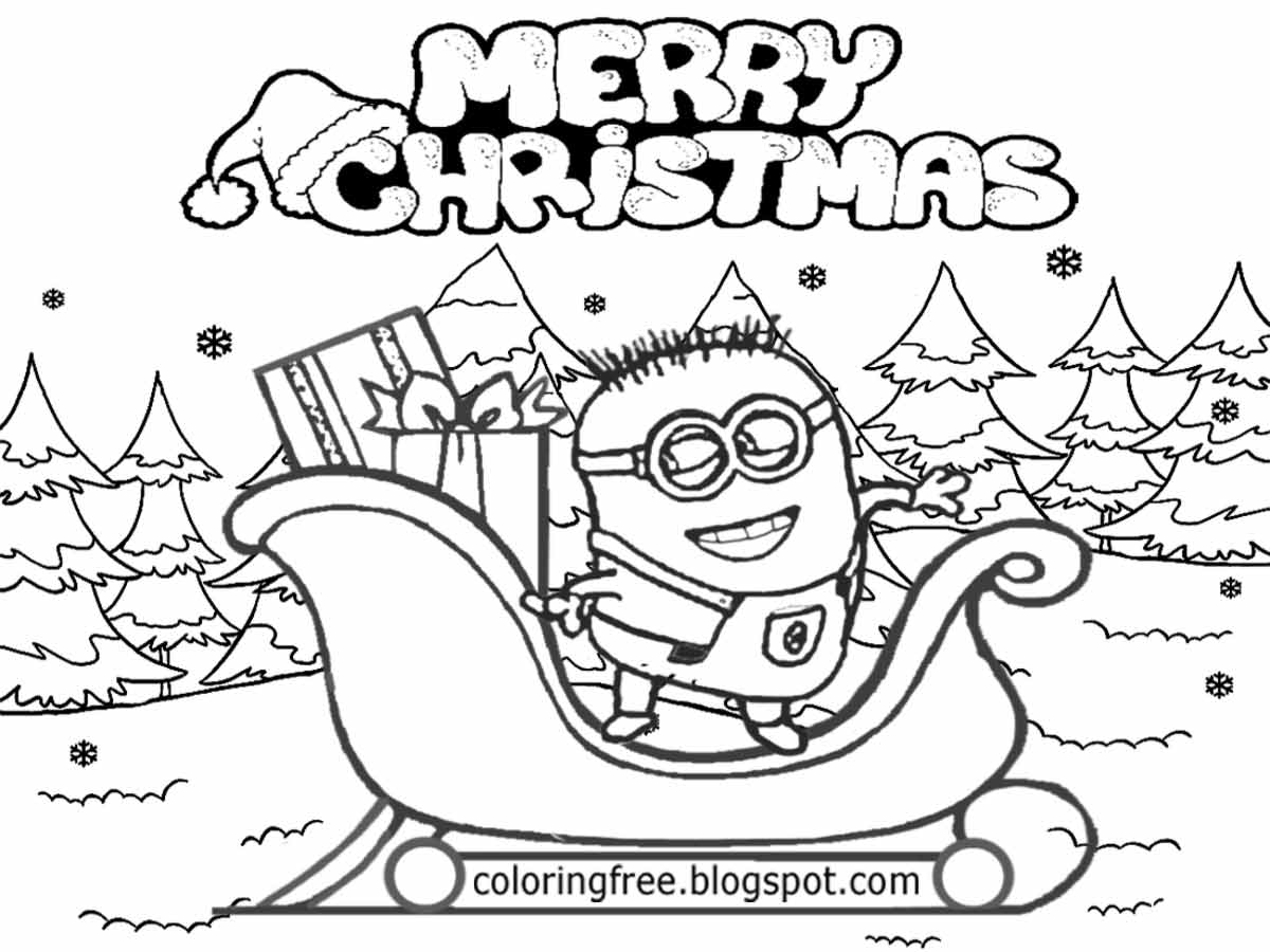 Minion Christmas Coloring Pages