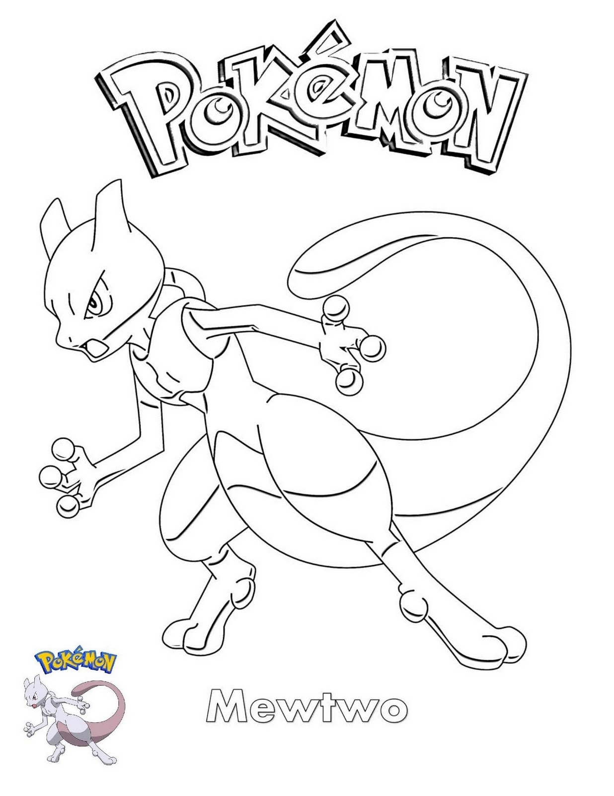 Mewtwo Coloring Pages Printable Free Pokemon Coloring Pages