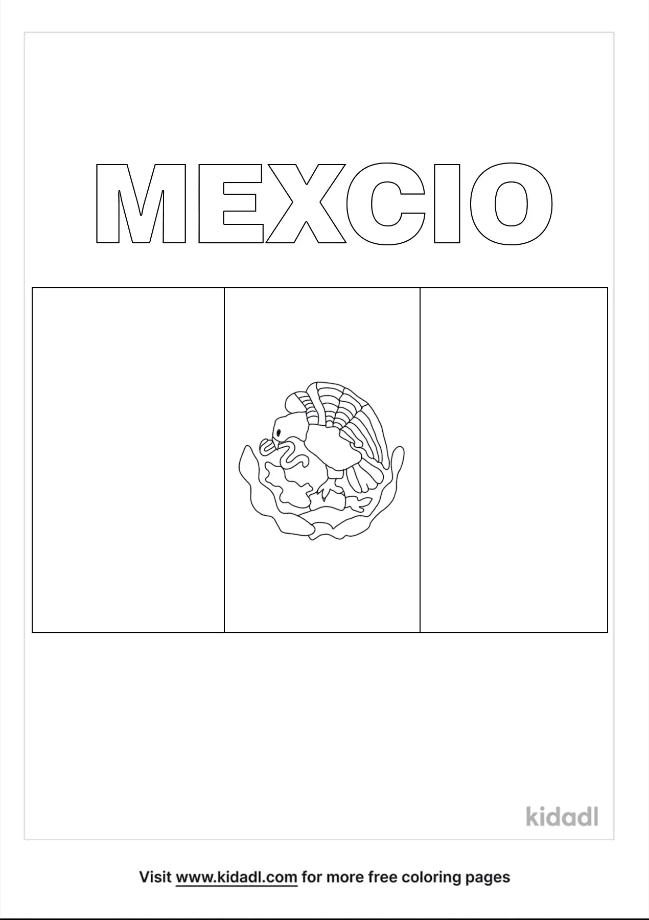 Mexican Flag Coloring Page