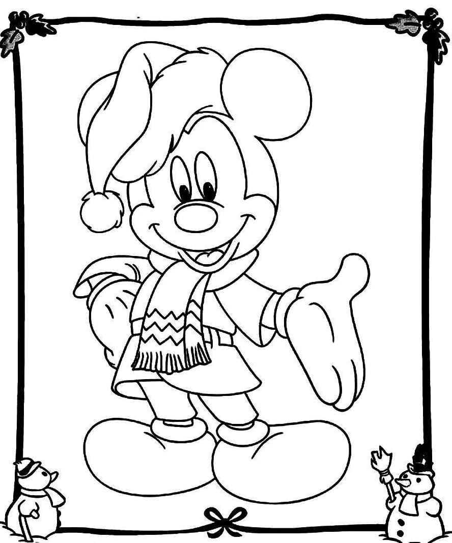 Mickey Mouse Coloring Pages Christmas