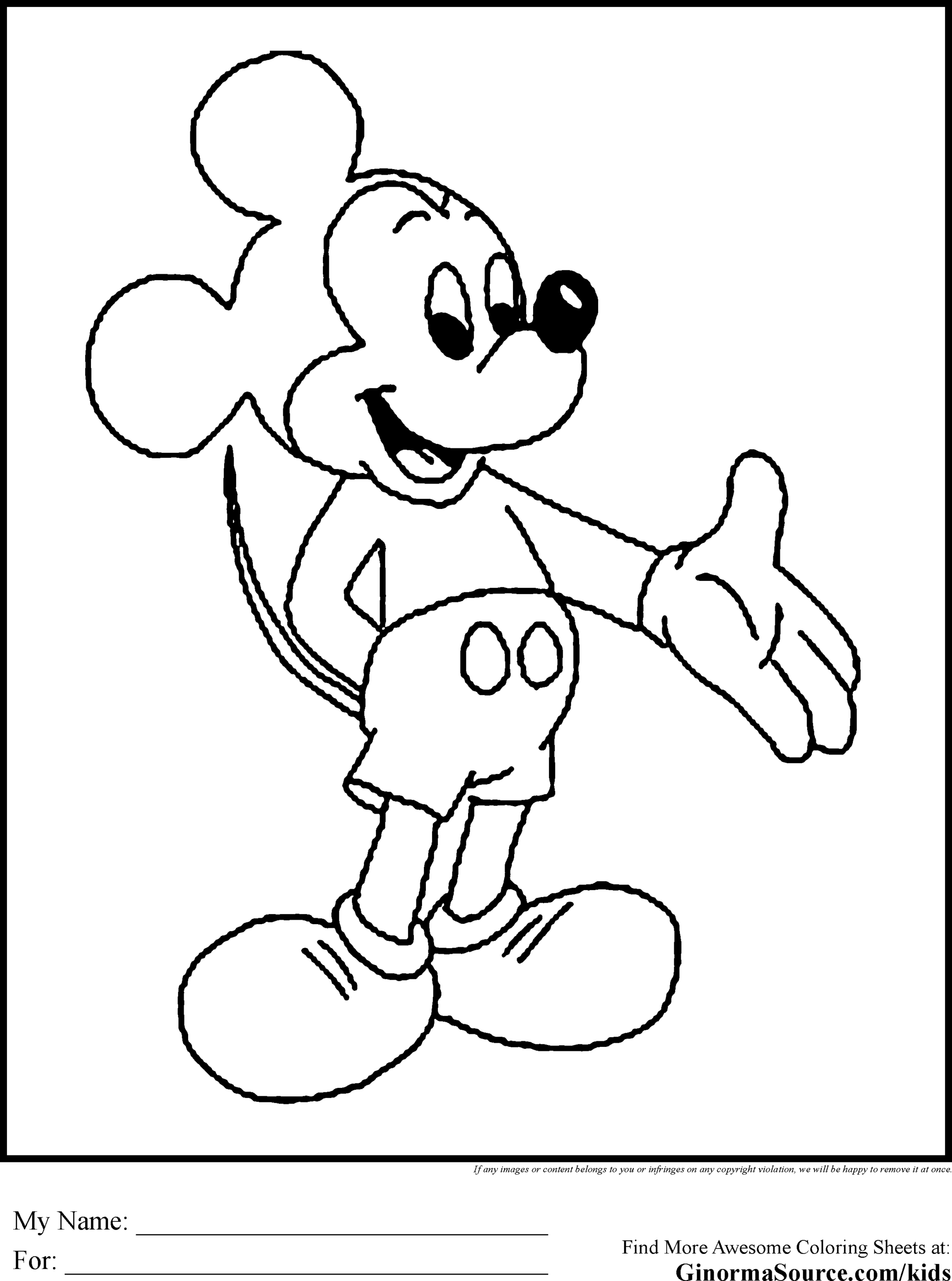 Mickey Mouse Color Page
