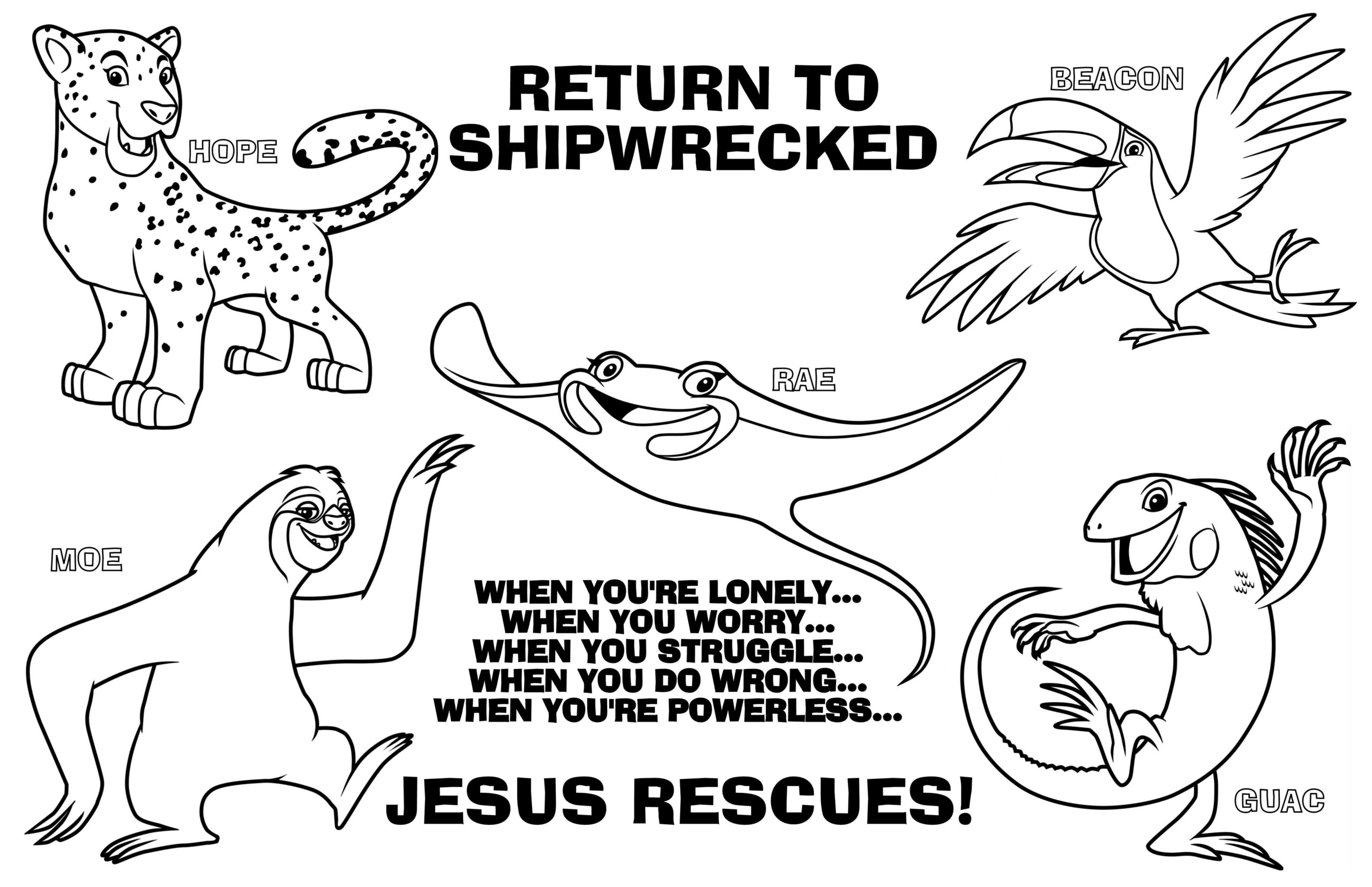 Mid Winter Return Event Coloring Page Shipwreck Vbs Lonely No Worries Coloring Pages Rescue