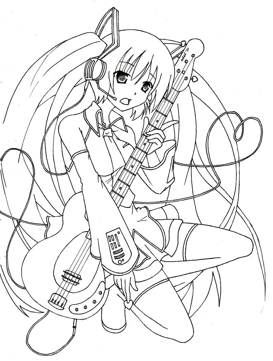 Miku Lineart By Adelair On DeviantArt