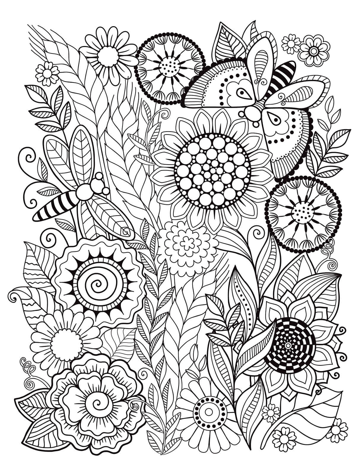 Mindfulness With Lotus Coloring Page Free Printable Coloring Pages For Kids