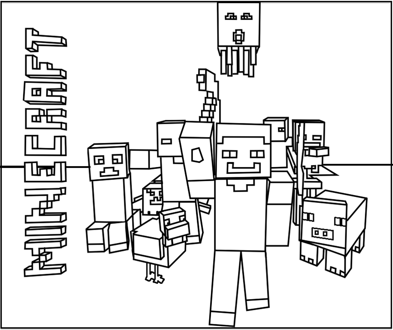 Minecraft Image To Print And Color Minecraft Coloring Pages For Kids