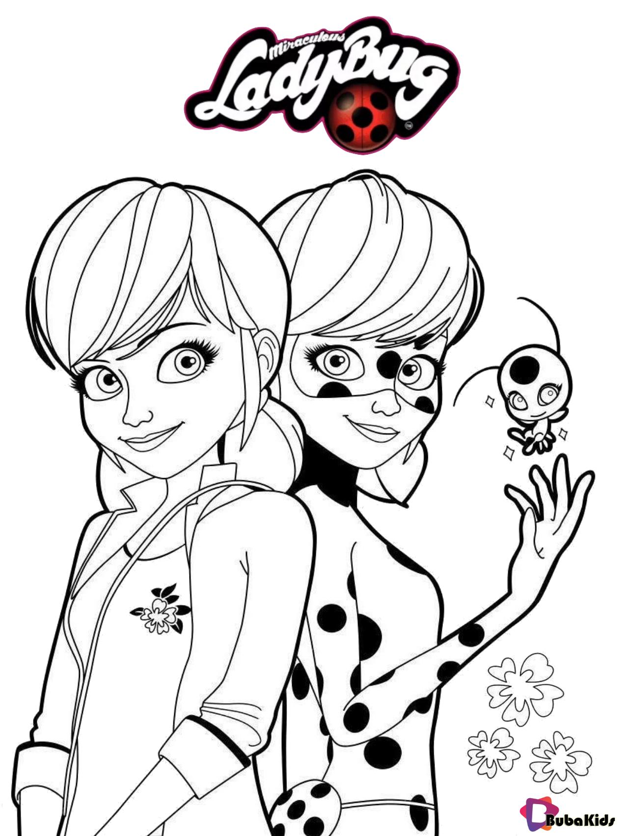 Miraculous Ladybug Free Coloring Page For Kids BubaKids