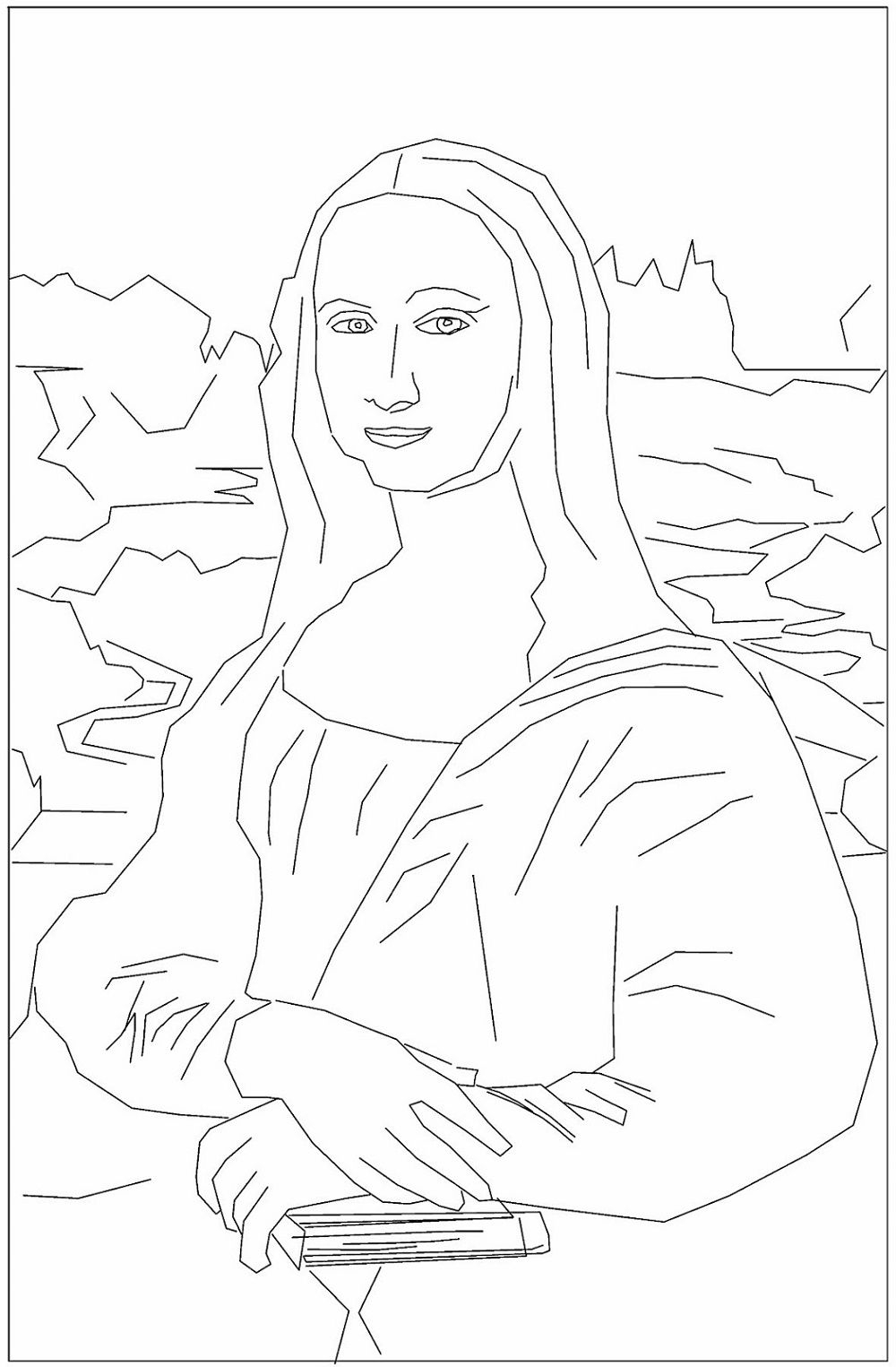 Mona Lisa Coloring Page Free Printable Coloring Pages