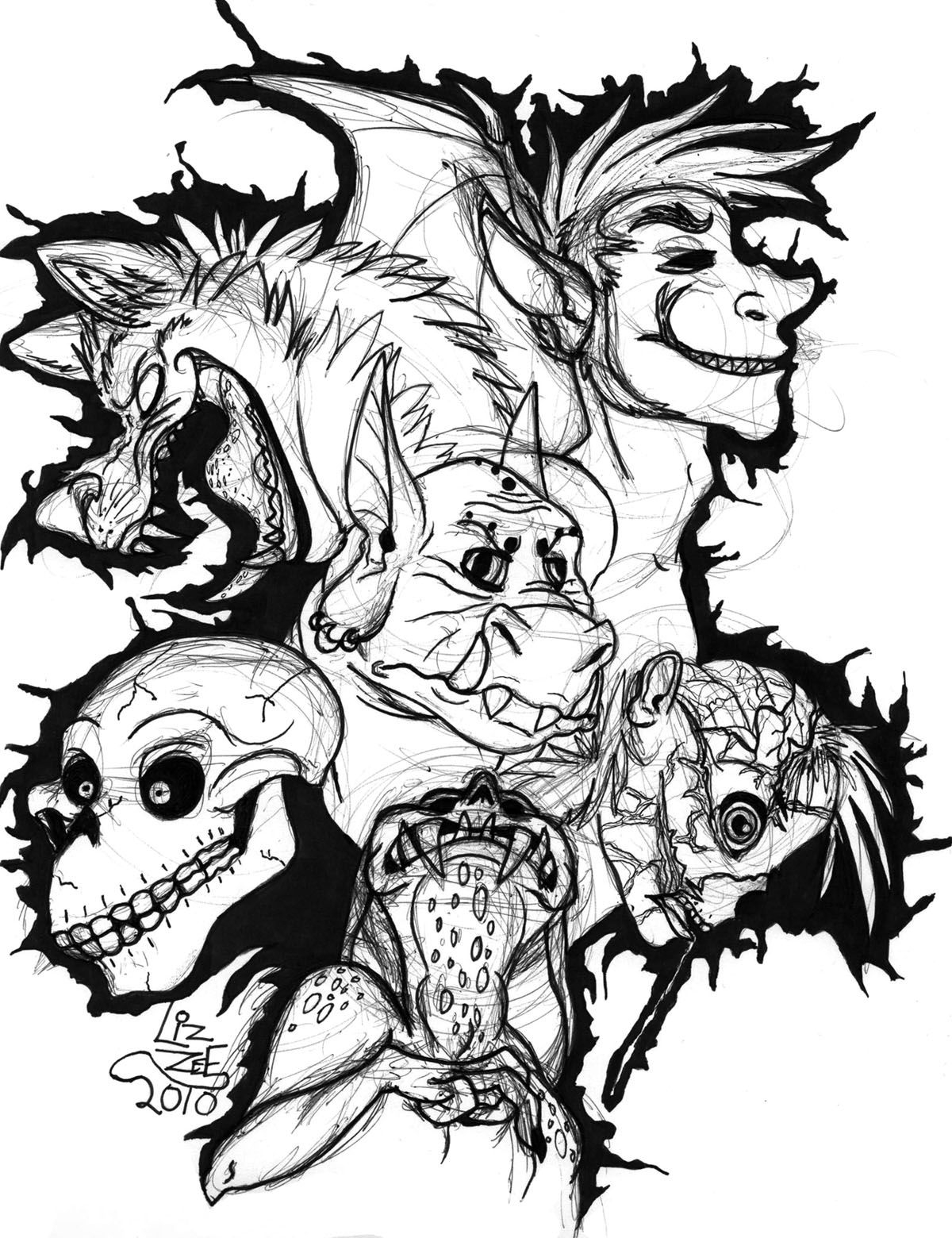 Monsters Coloring Page Coloring Home