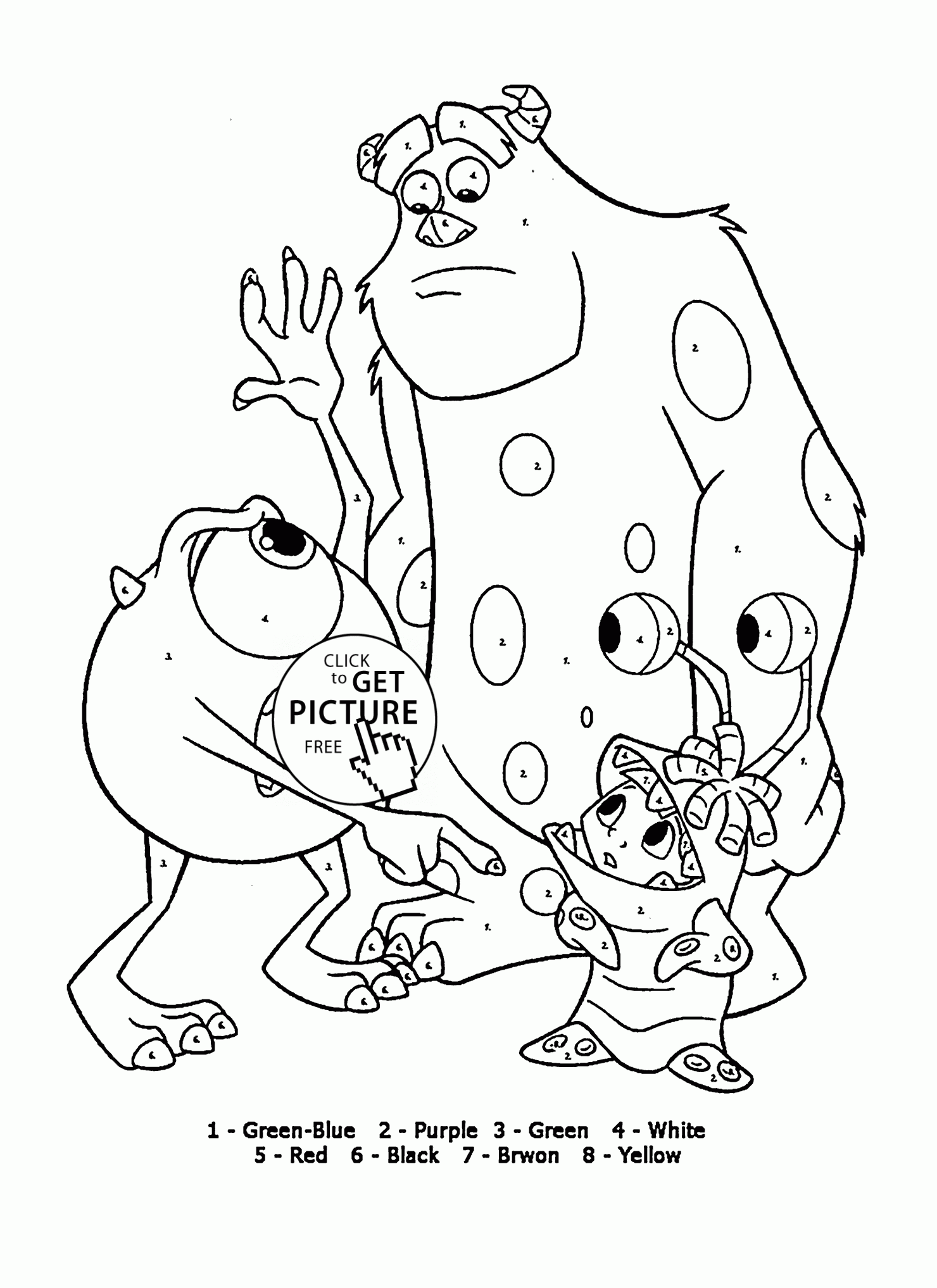 Monsters Inc Coloring Pages Monsters Inc Sulley With A Cube Of Garbage Coloring Page