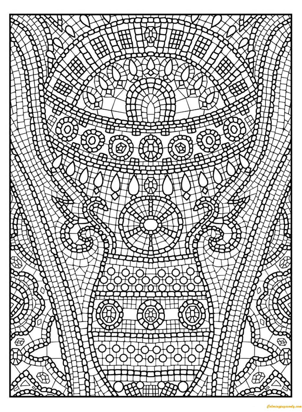 Mosaic Free Printable Coloring Page