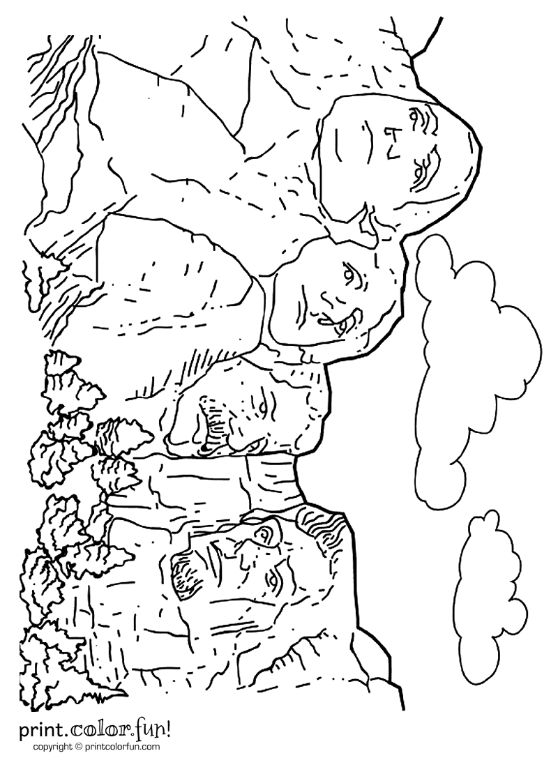 Mount Rushmore Coloring Pages At PrintColorFun