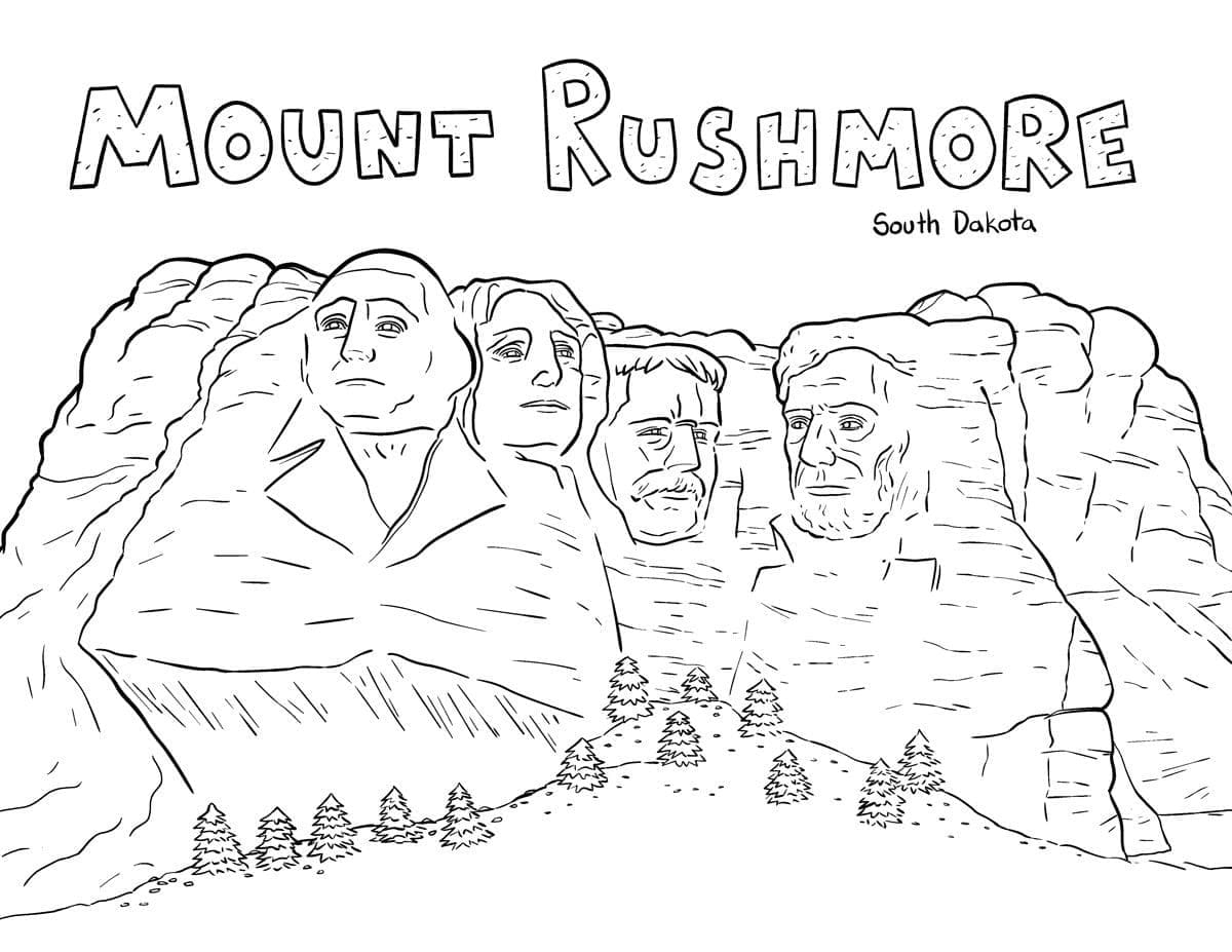 Mount Rushmore Printable Coloring Page Download Print Or Color Online For Free