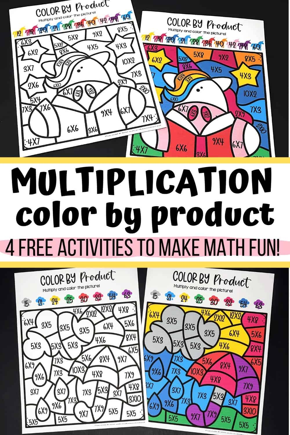 Multiplication Facts Coloring Pages