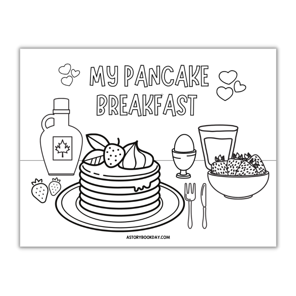 My Pancake Breakfast Coloring Page For Kids A Storybook Day