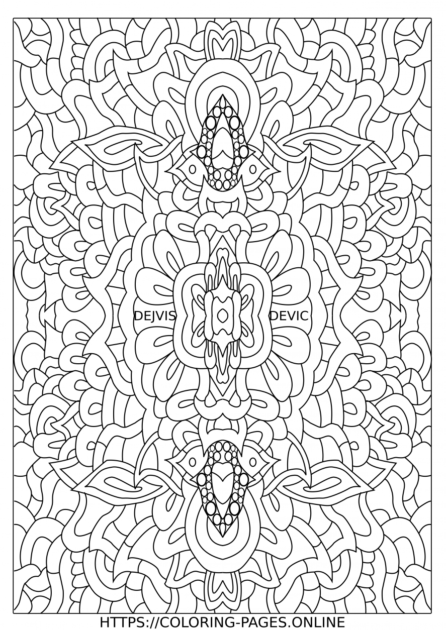 Mystical Pattern Complex Coloring Page For Adults