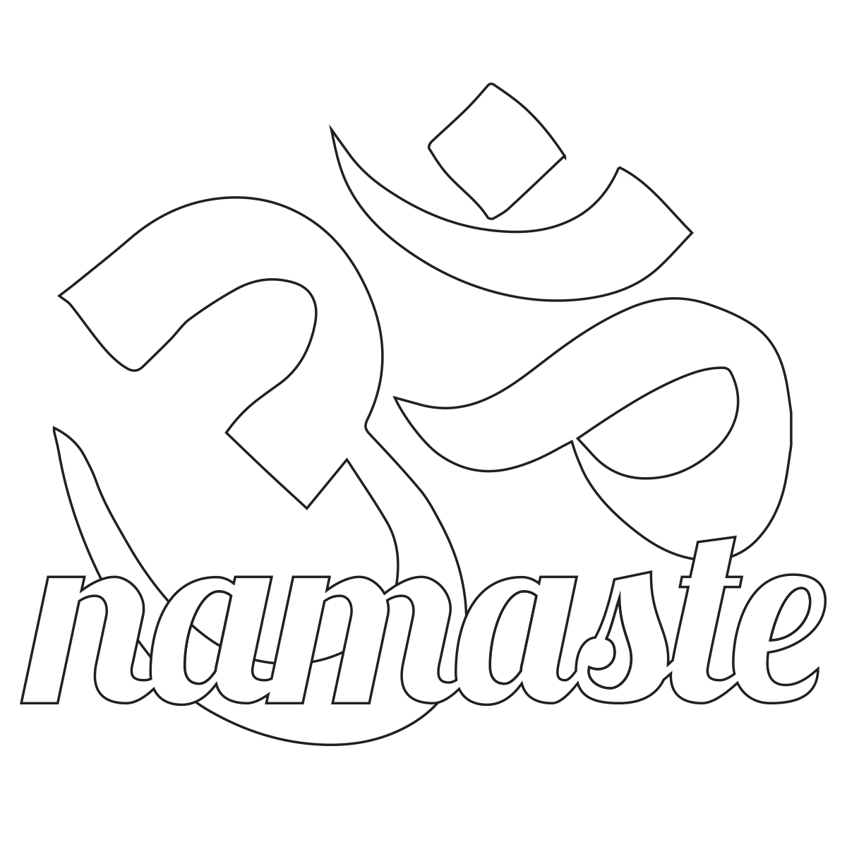 Namaste Om Coloring Page Babadoodle