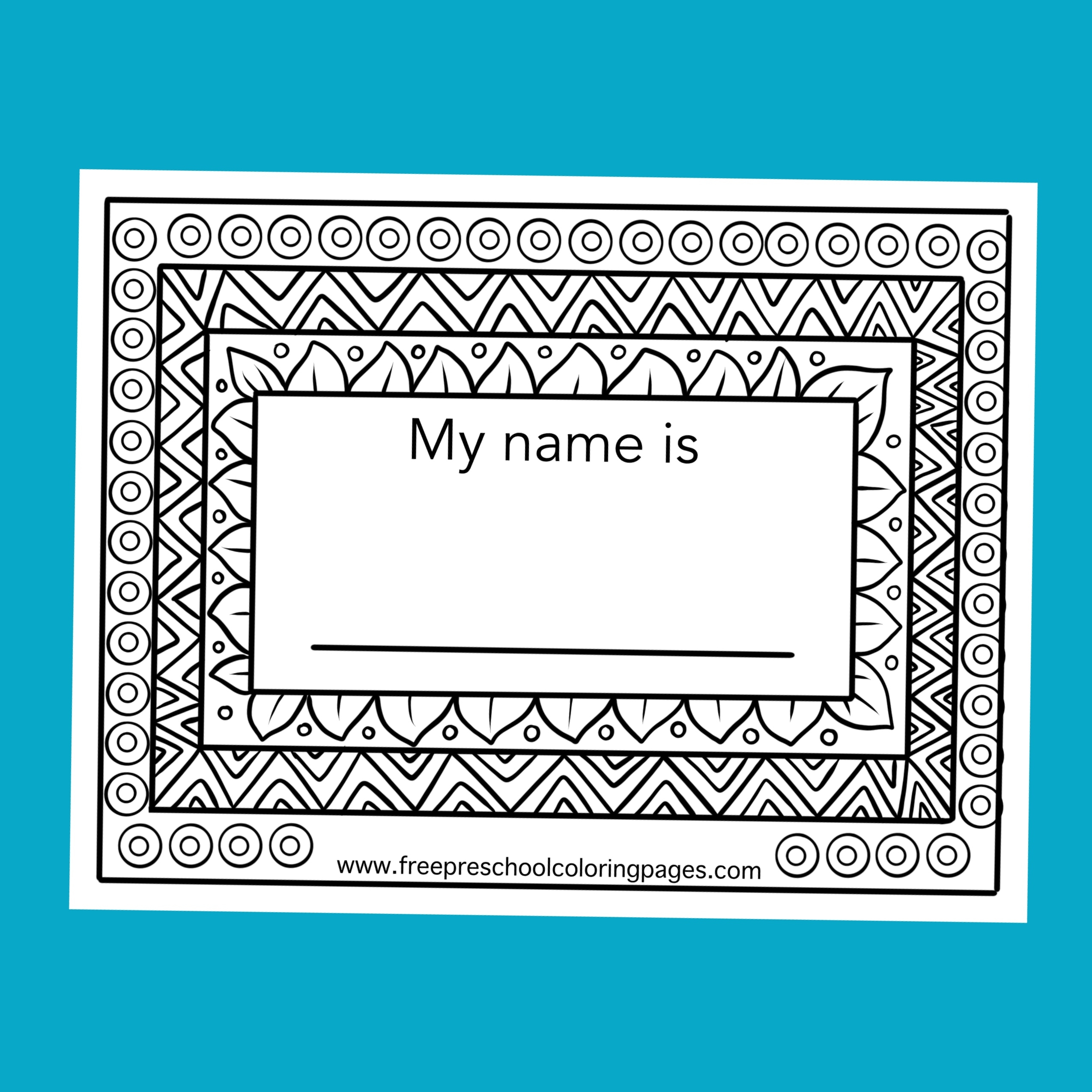 Name Coloring Pages Free Preschool Printable
