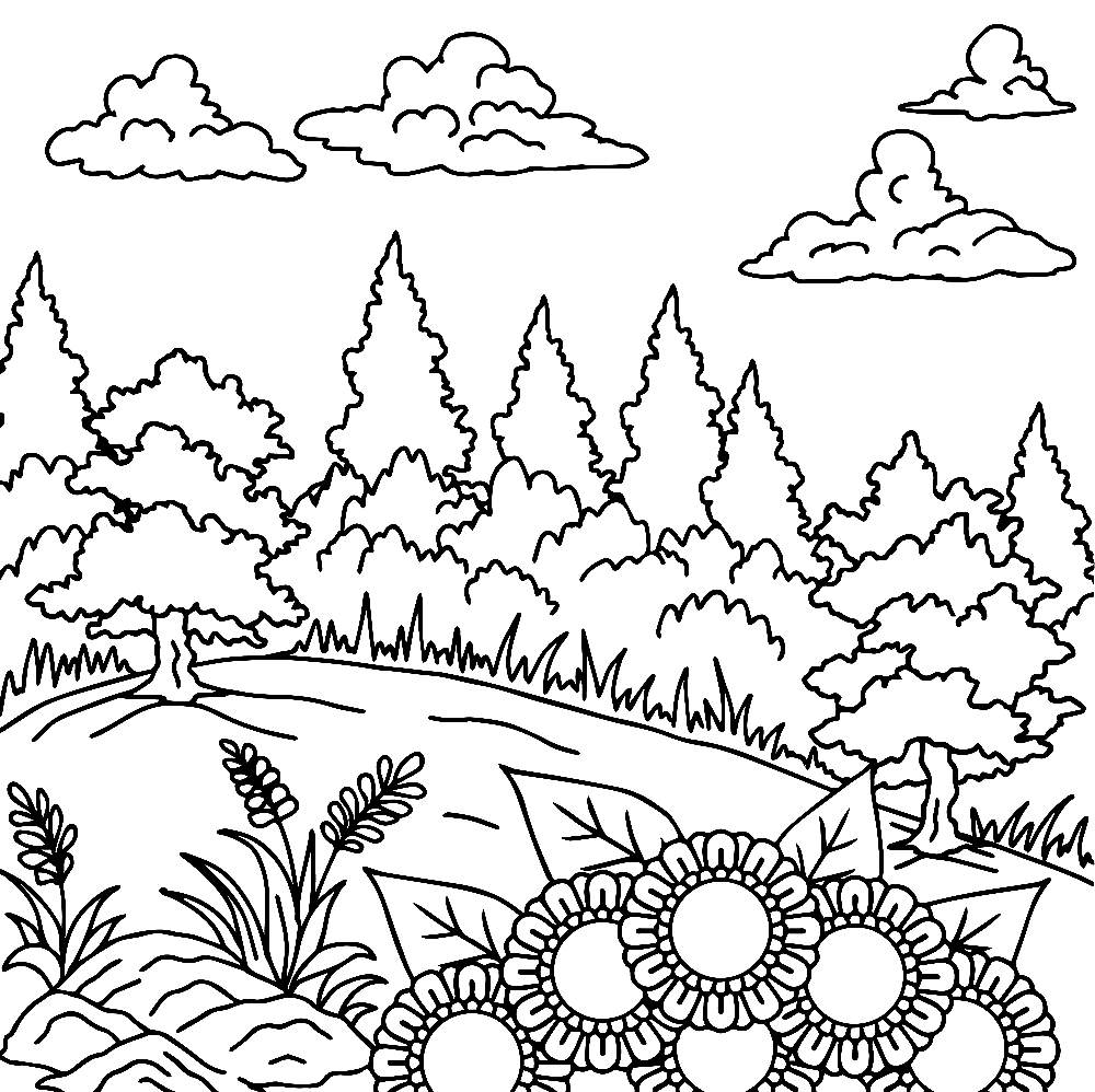 Nature Printable Coloring Page Free Printable Coloring Pages