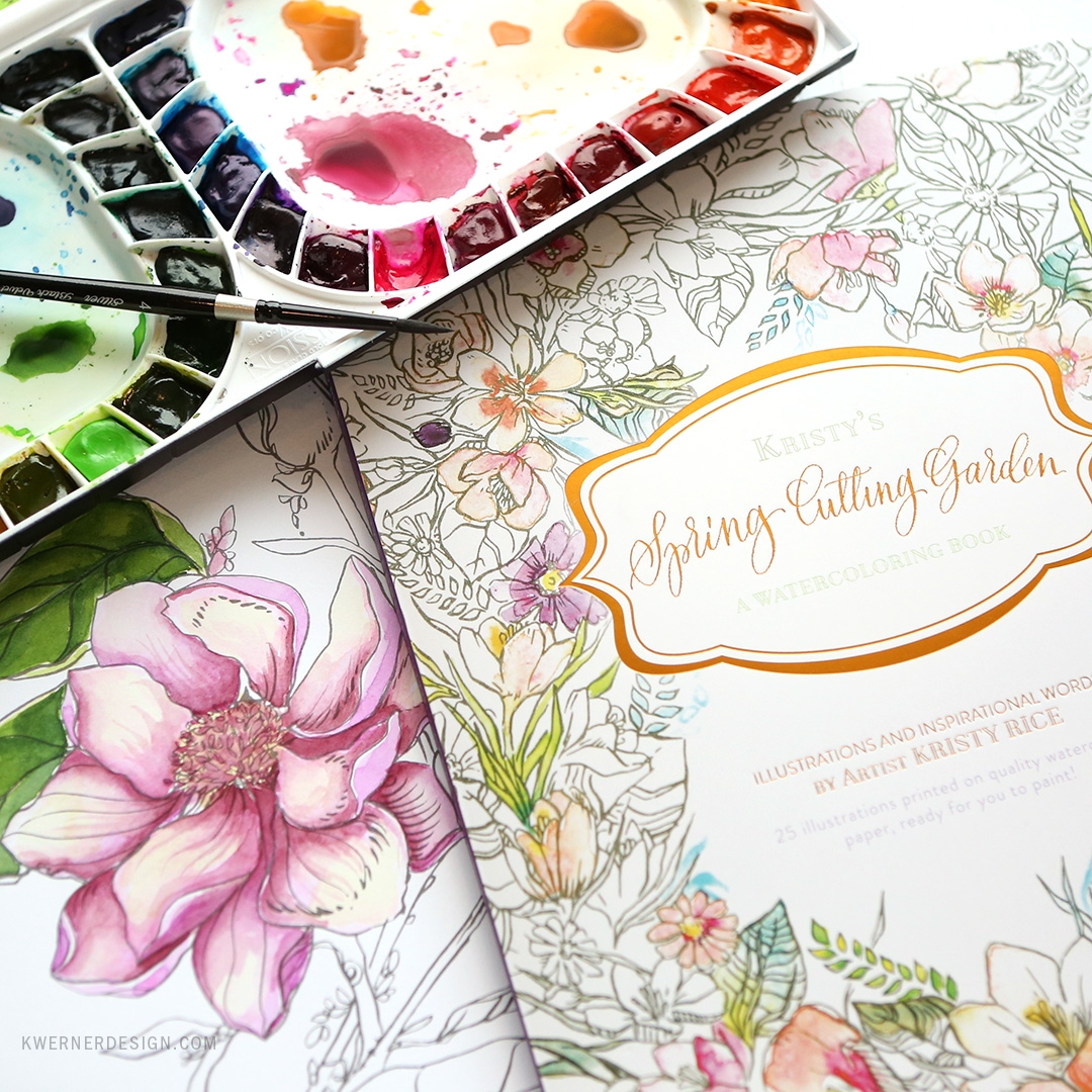 NEW Painterly Days Watercolor Coloring Book GIVEAWAY K Werner Design Blog