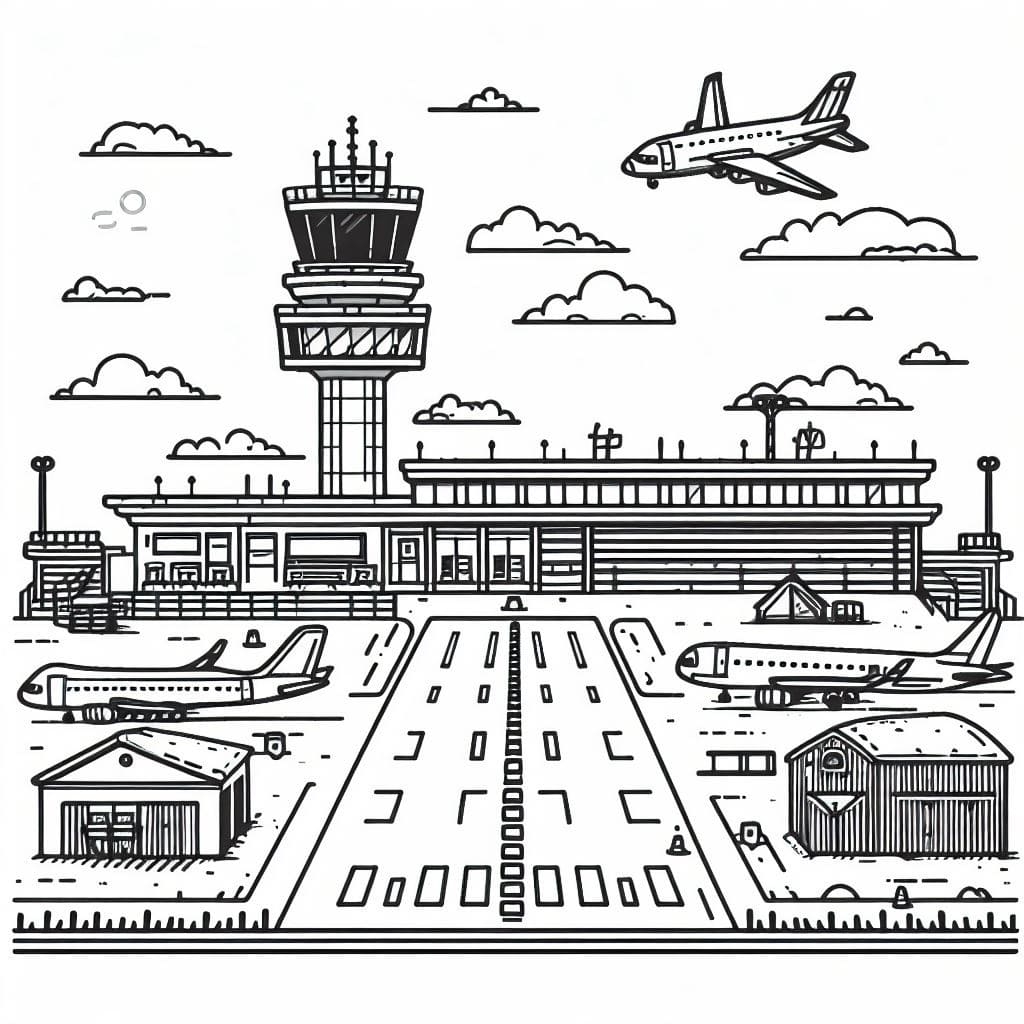 Nice Airport Coloring Page Download Print Or Color Online For Free