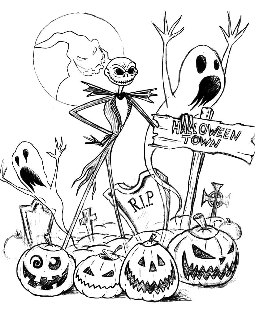Nightmare Before Christmas Coloring Pages Download And Print