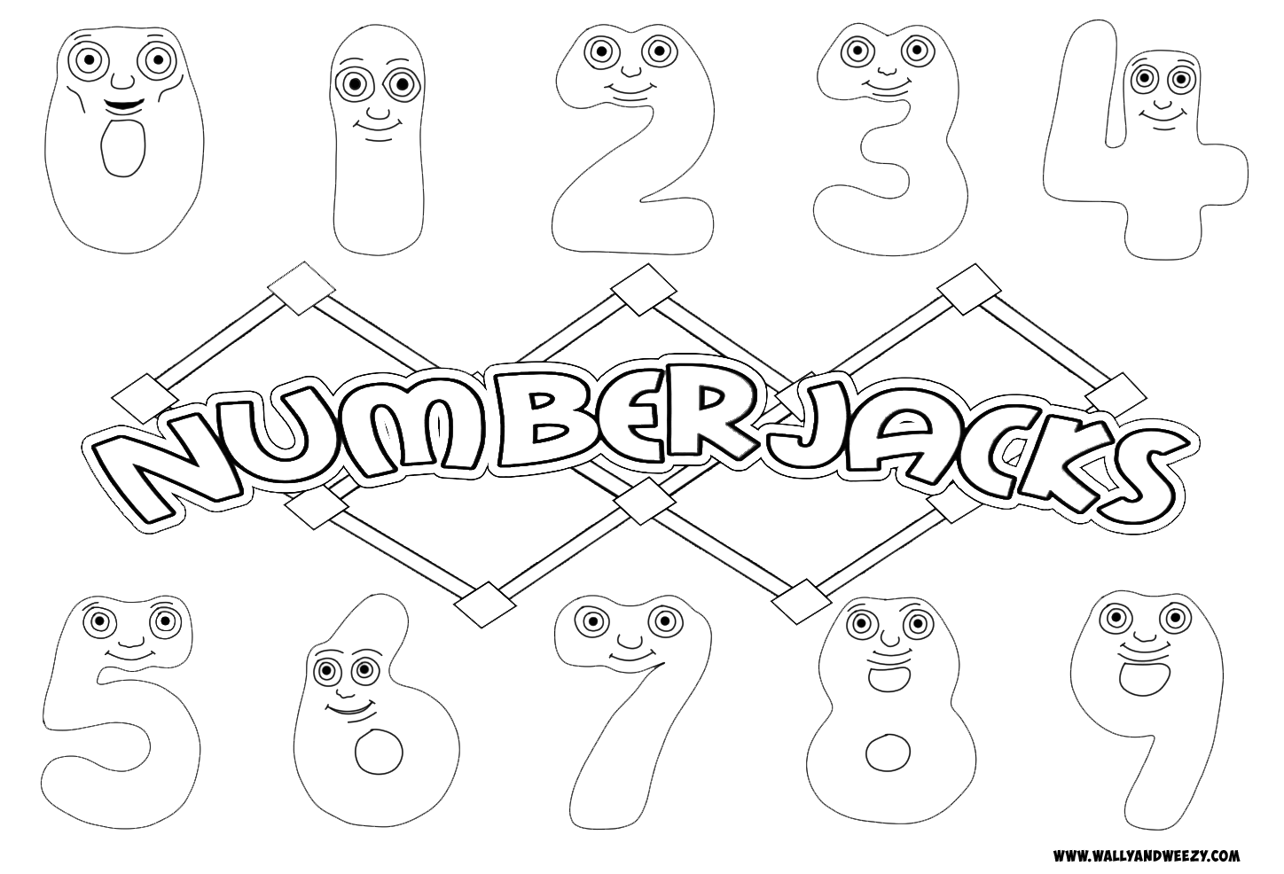 Numberjacks Colouring Pages Color By Number Printable