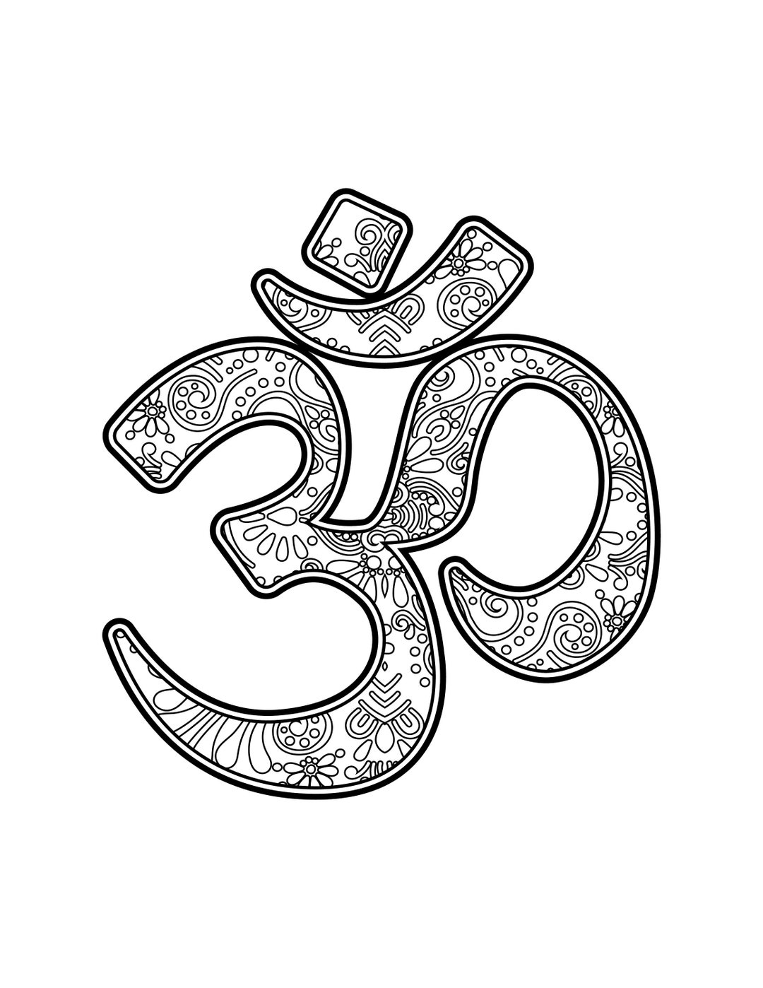 Om Namaste Printable Digital Download Om Symbol Namaste Coloring Page Etsy