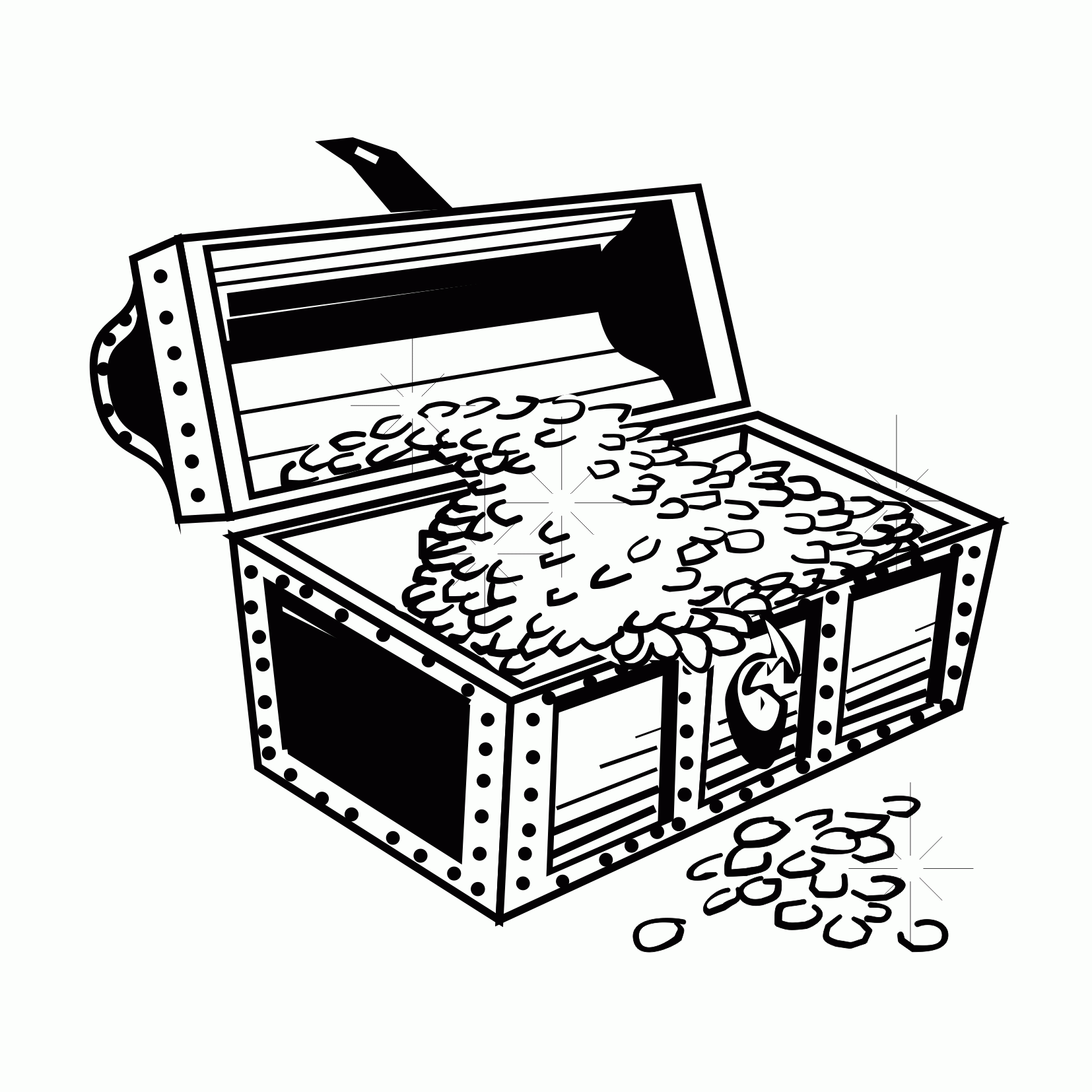 Treasure Chest Coloring Page
