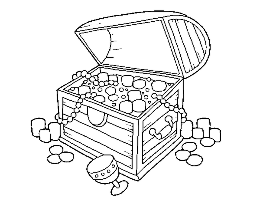 Open Treasure Chest Coloring Page Coloring Home