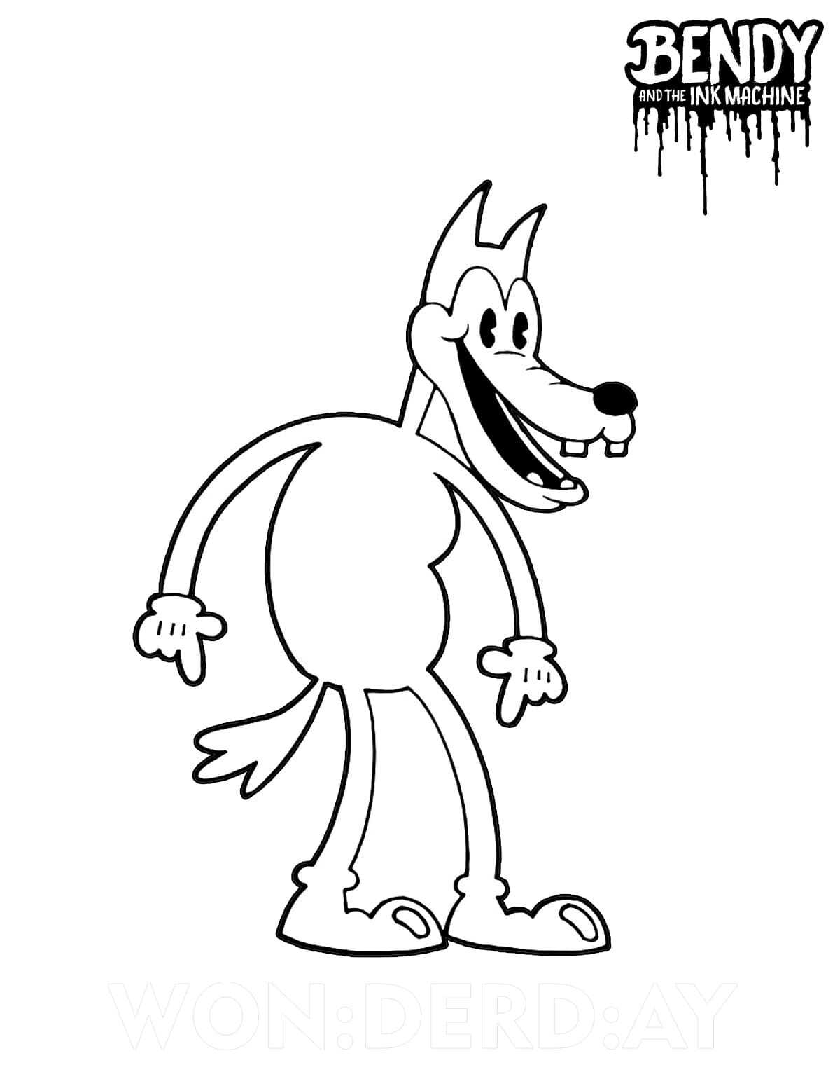Original Boris The Wolf From Bendy And The Ink Machine Coloring Page Free Printable Coloring Pages