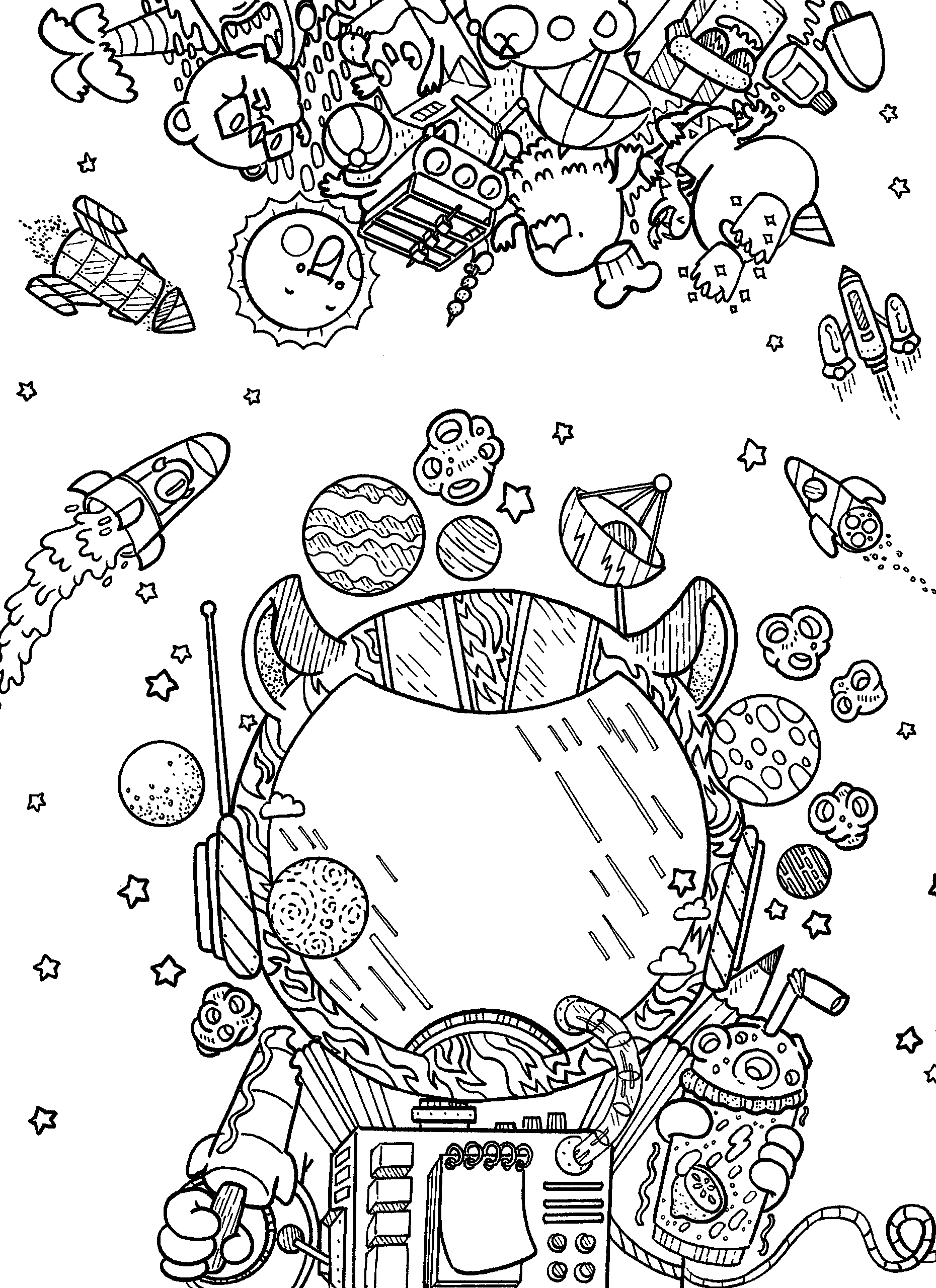 Outer Space Coloring Pages RivertuMeadows