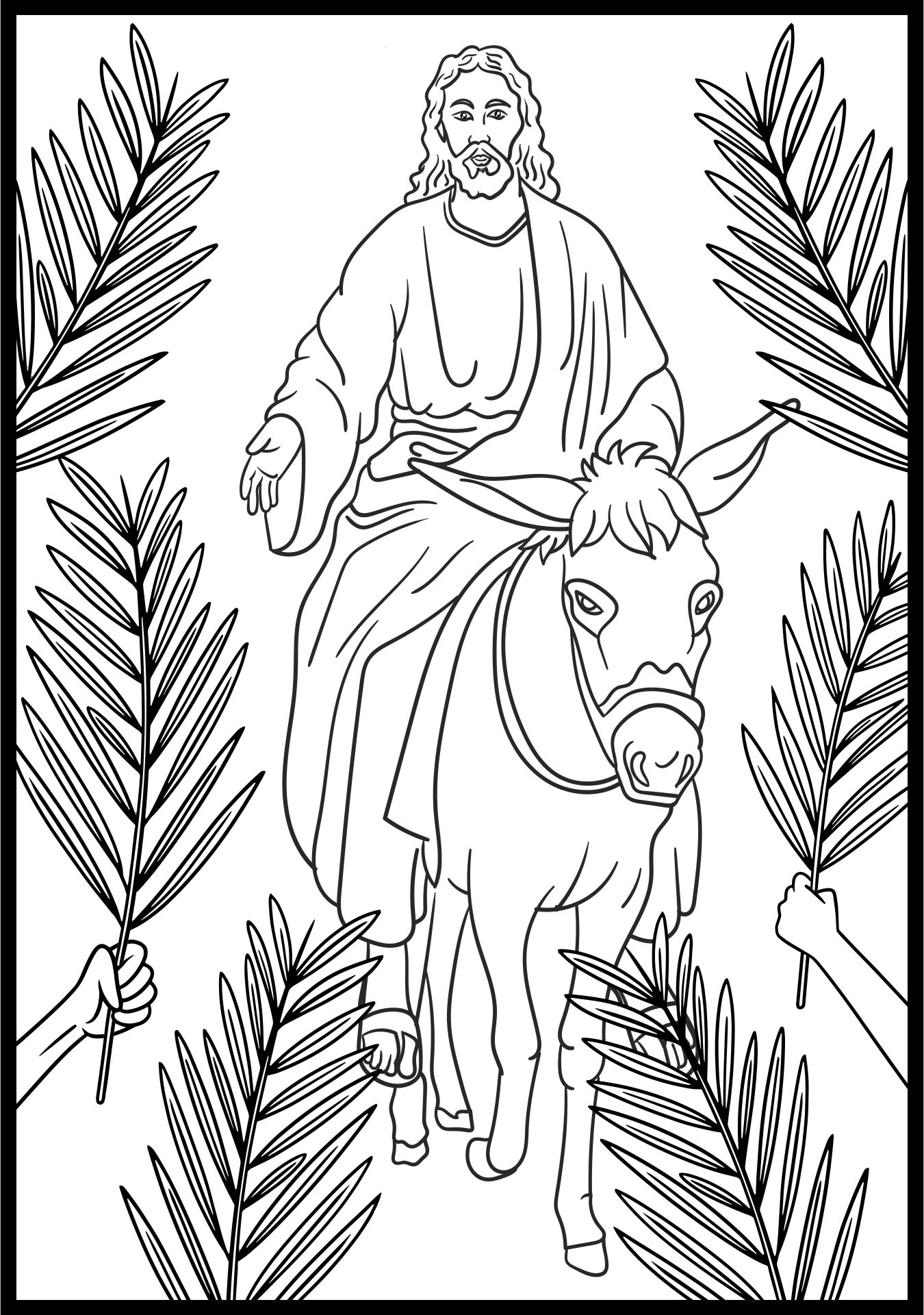 Palm Sunday Sunday School Coloring Pages Free 7 Free PDF Printables Printablee
